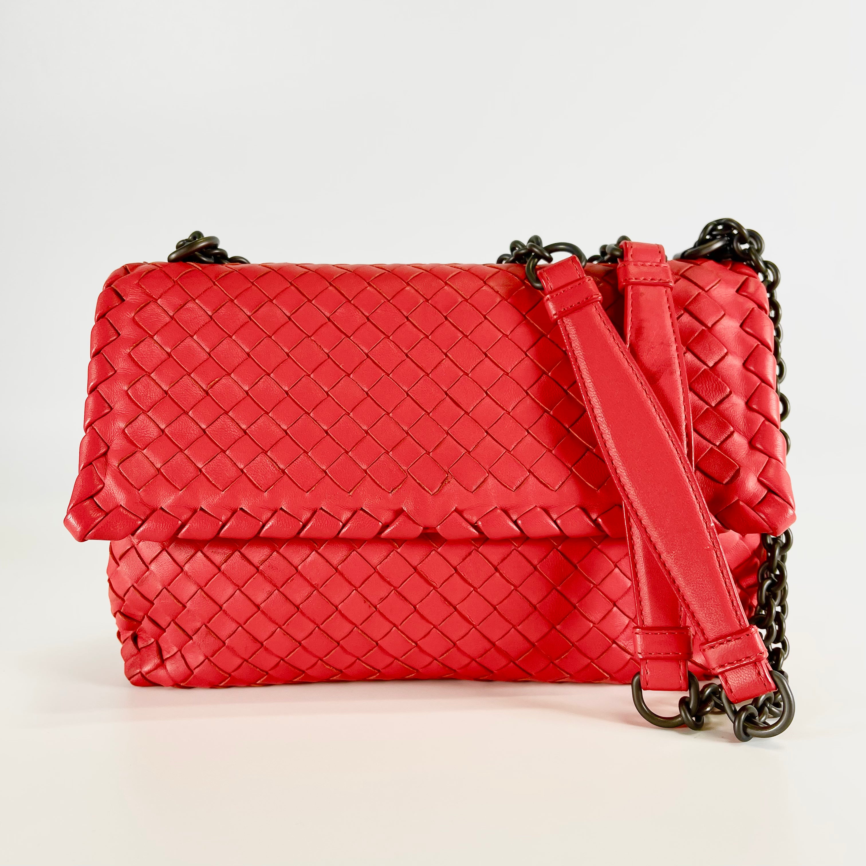 2603 secondhand BOTTEGA VENETA brand bag leather Red 69