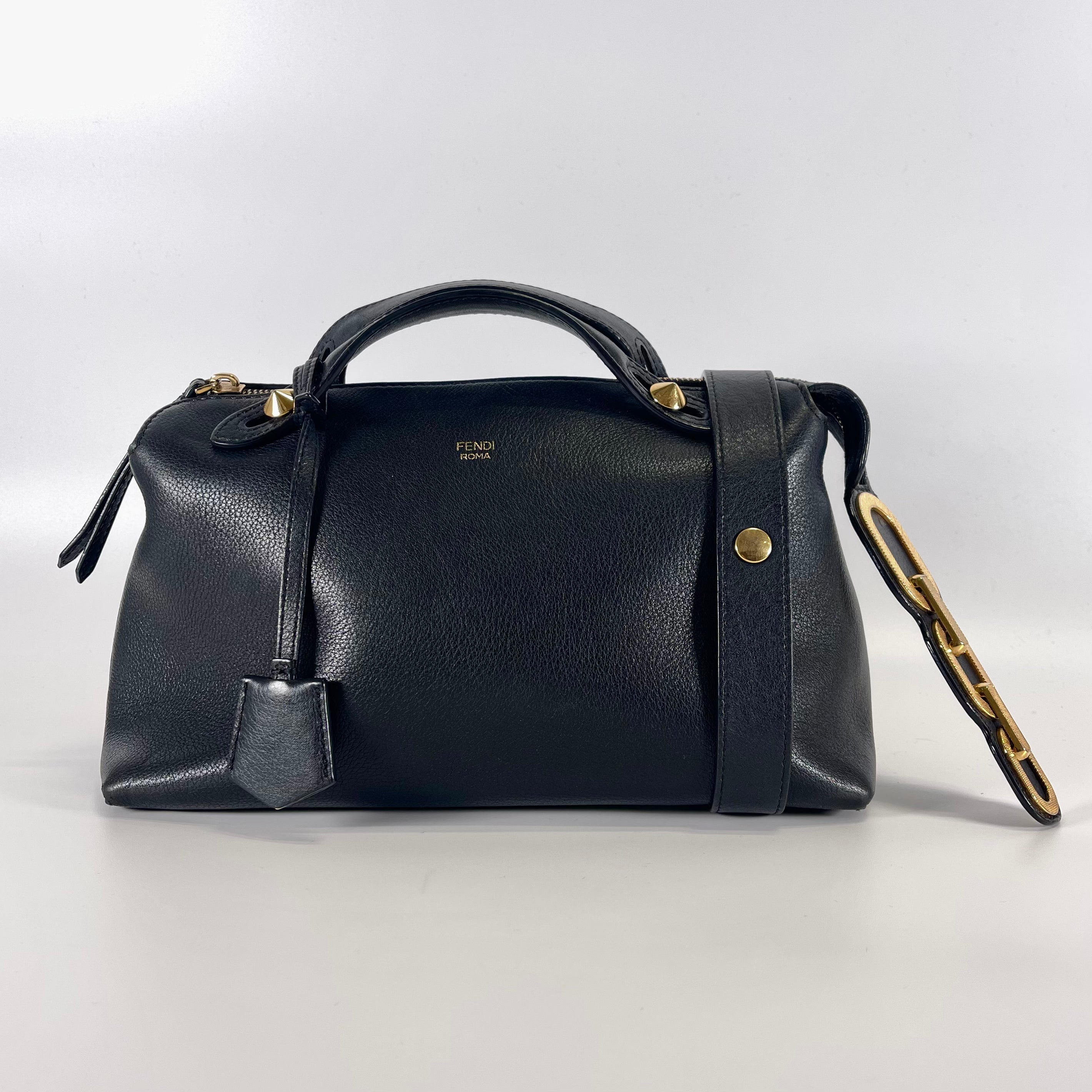 2510 FENDI By-the-Way Medium Leather 2-Way Handbag, Black,
