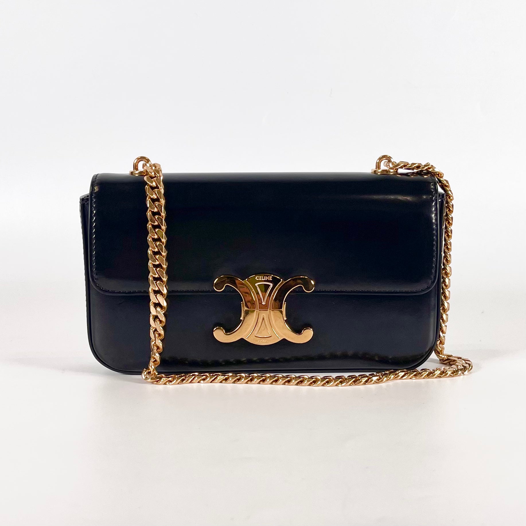 2511 CELINE Chain Shoulder Bag in Triumph Black