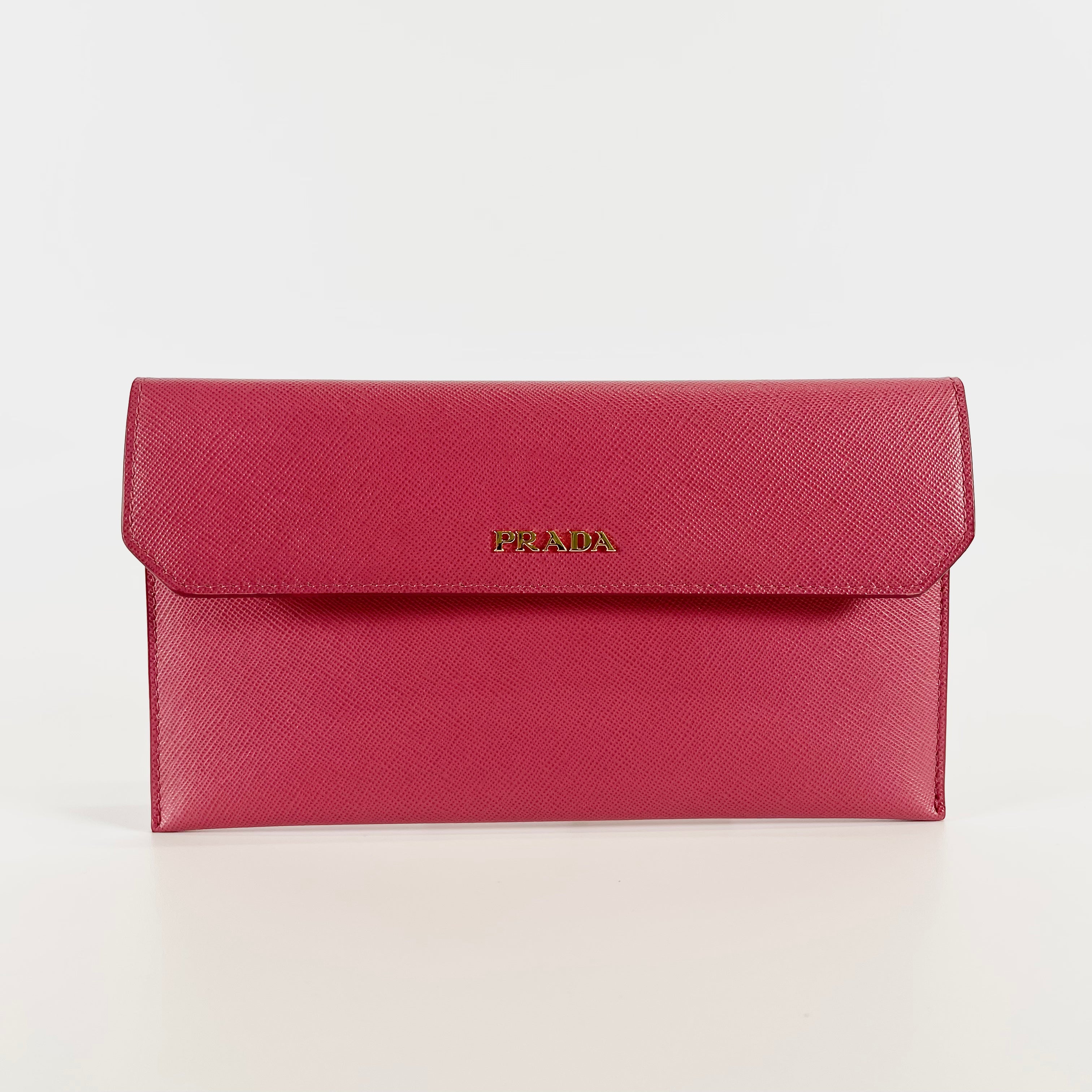 2602 secondhand PRADA Wallet 1M1429 leather pink