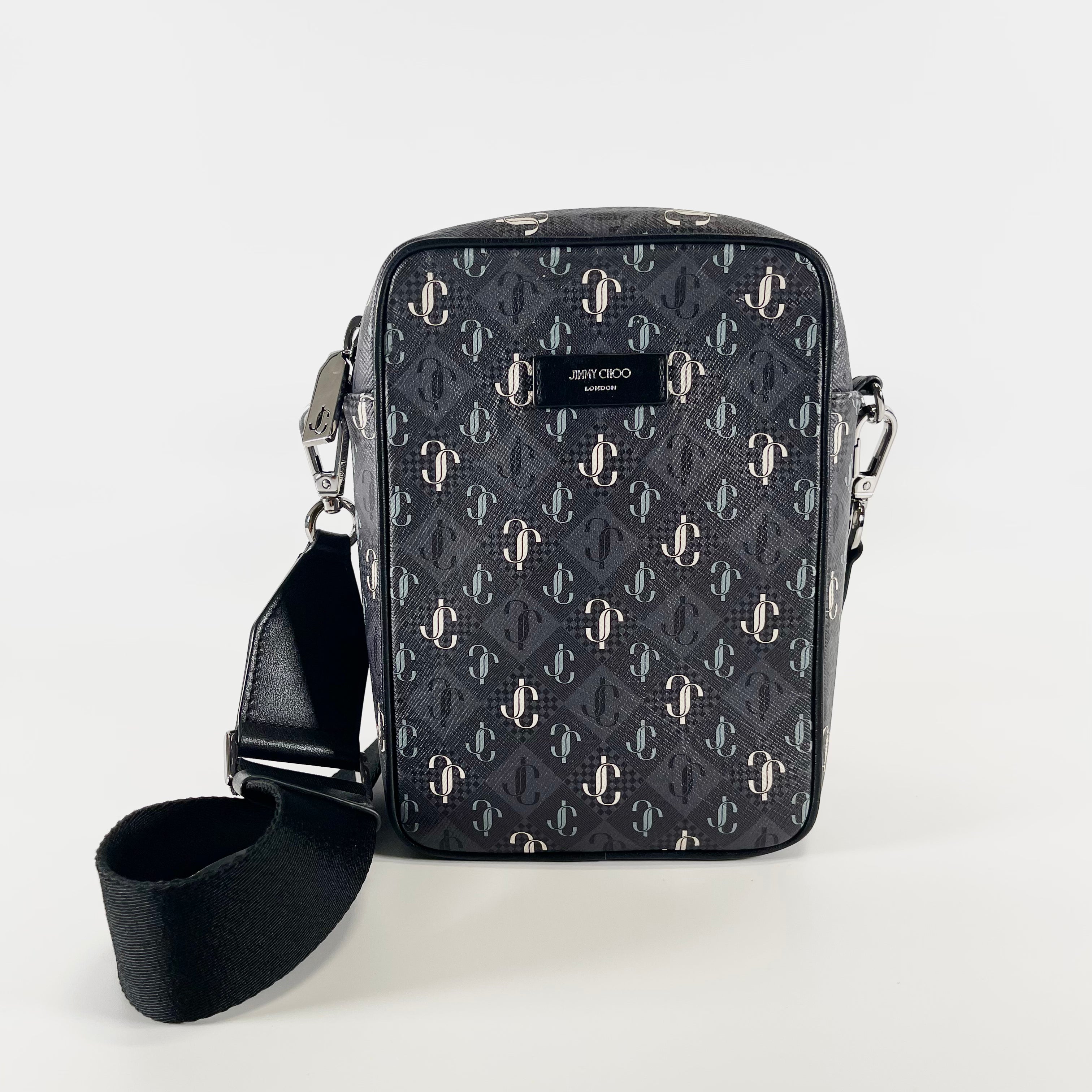 2602 secondhand JIMMY CHOO brand bag KIMI CAMERA XPO black gray