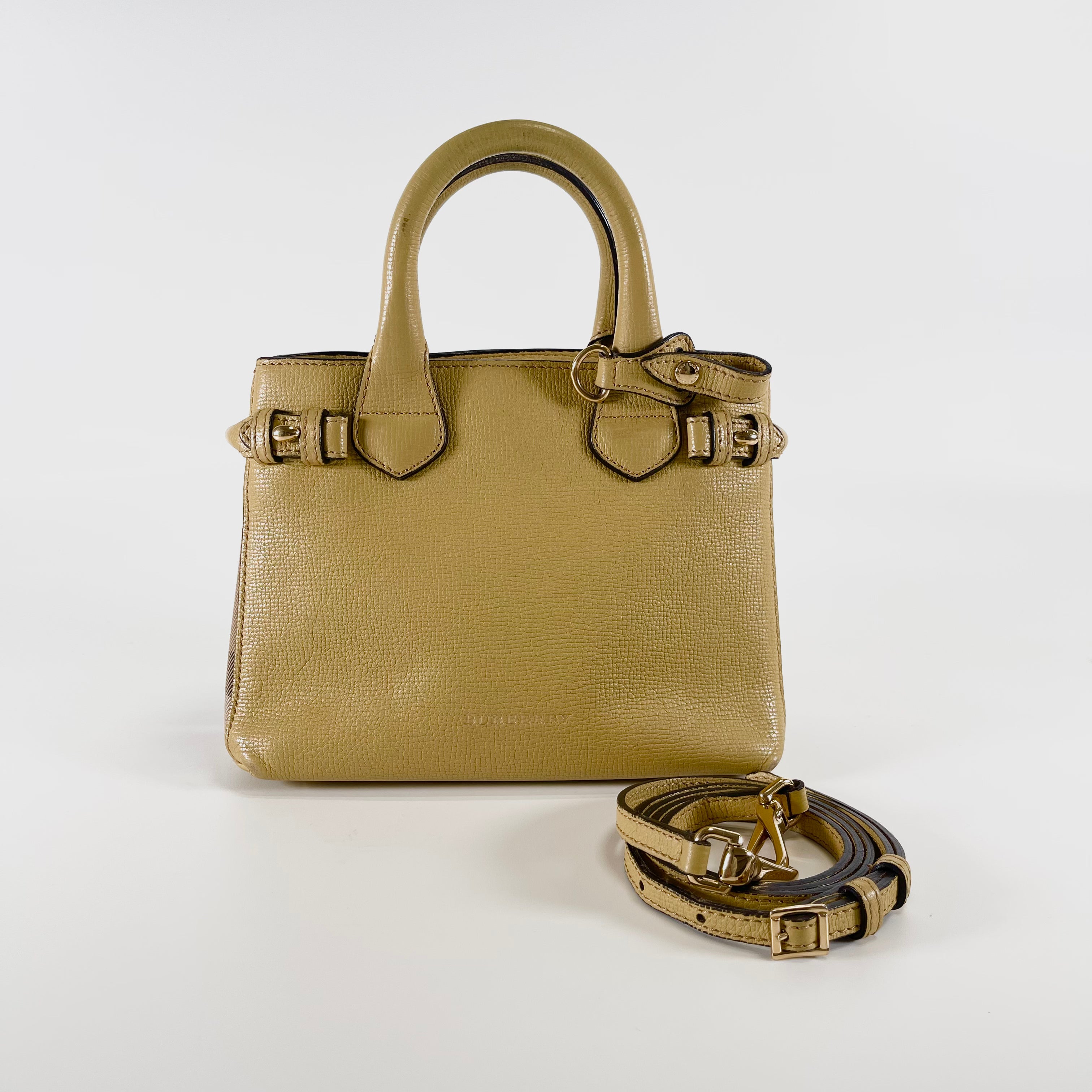 2601 secondhand BURBERRY 2WAY mini handbag Yellow leather