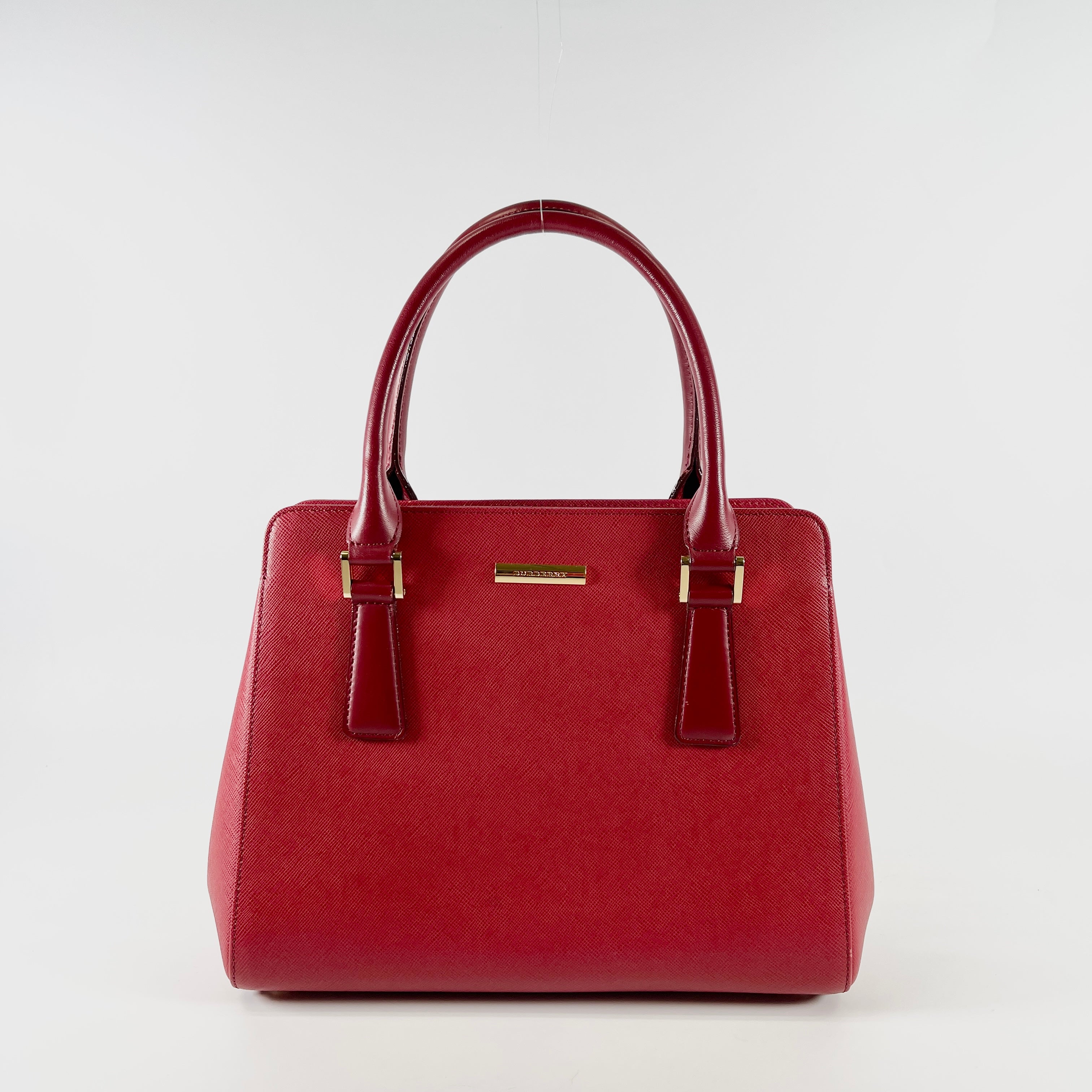 2602 secondhand BURBERRY hand bag Leather Red
