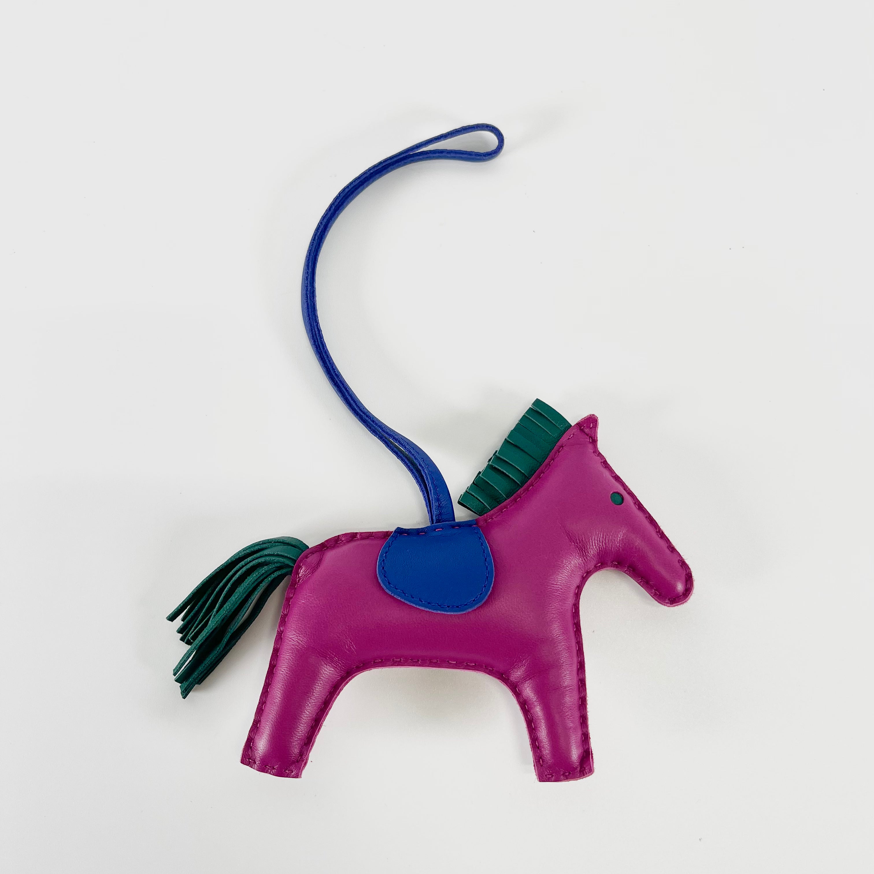 2602 secondhand HERMES charm De MM Rose purple blue electric