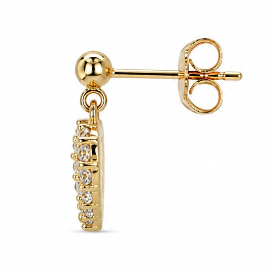 2608 secondhand K18YG heart earrings D0.56ct 2.1g