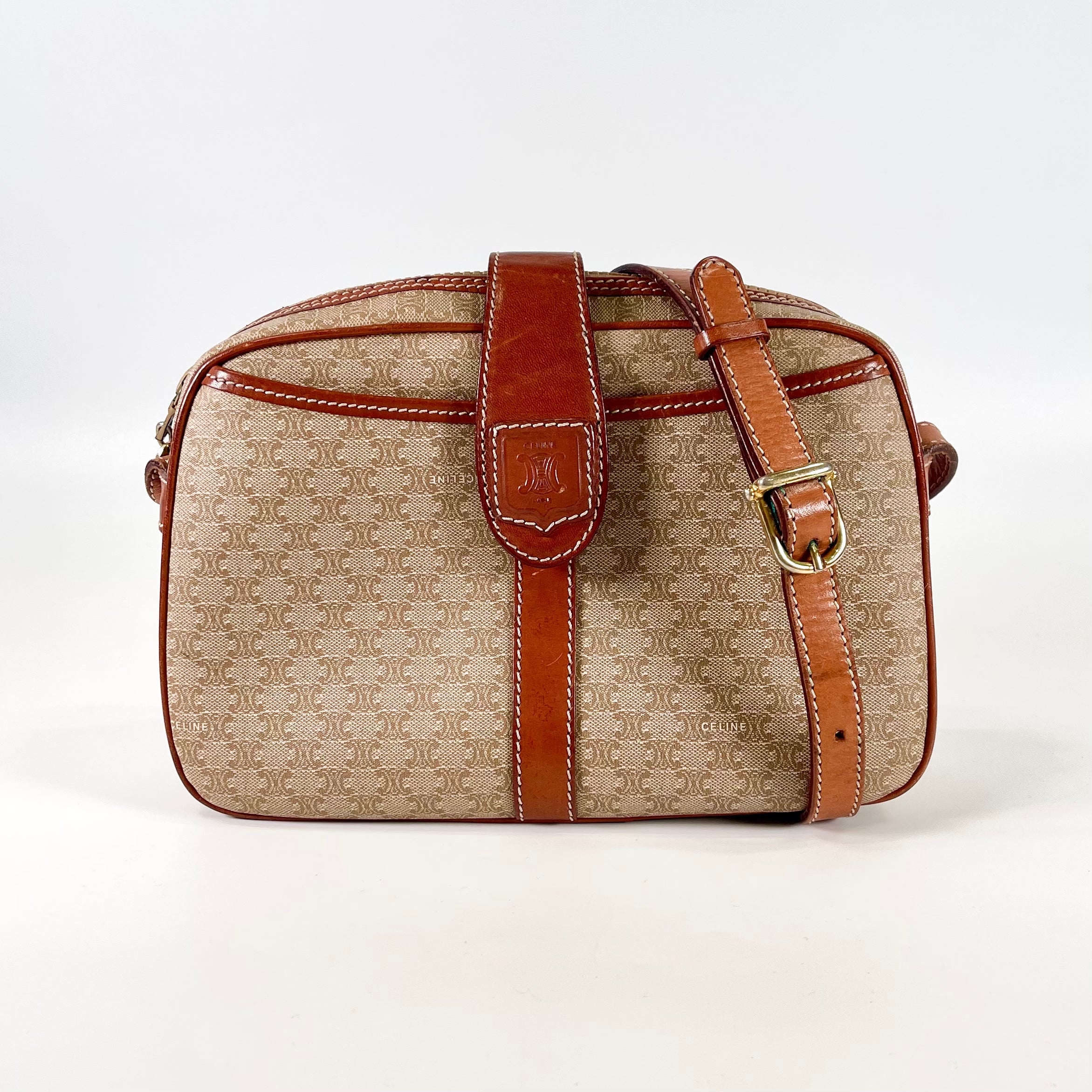 2511 CELINE Shoulder bag / Crossbody Bag Macadam Pattern beige
