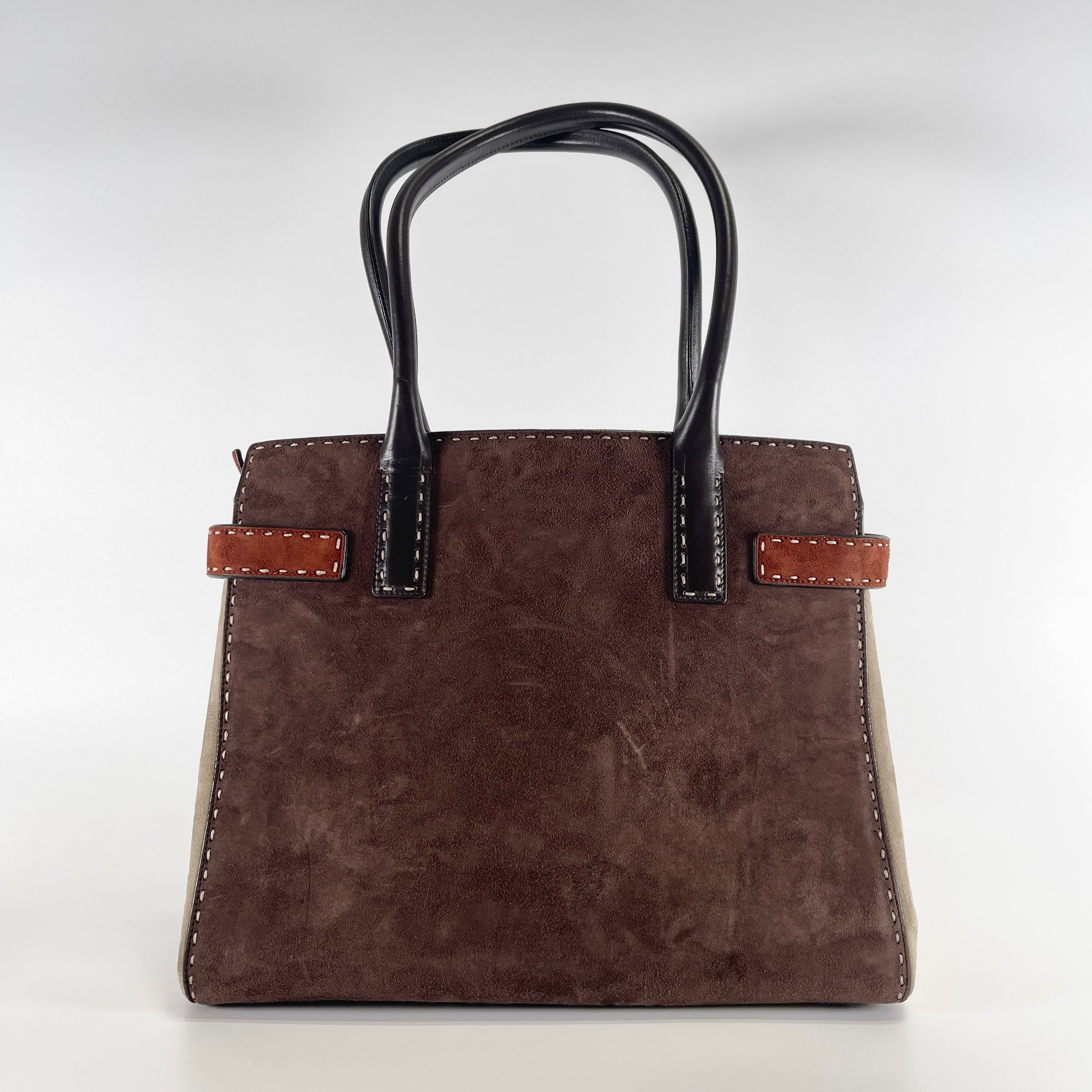 2606 secondhand Ferragamo suede hand bag