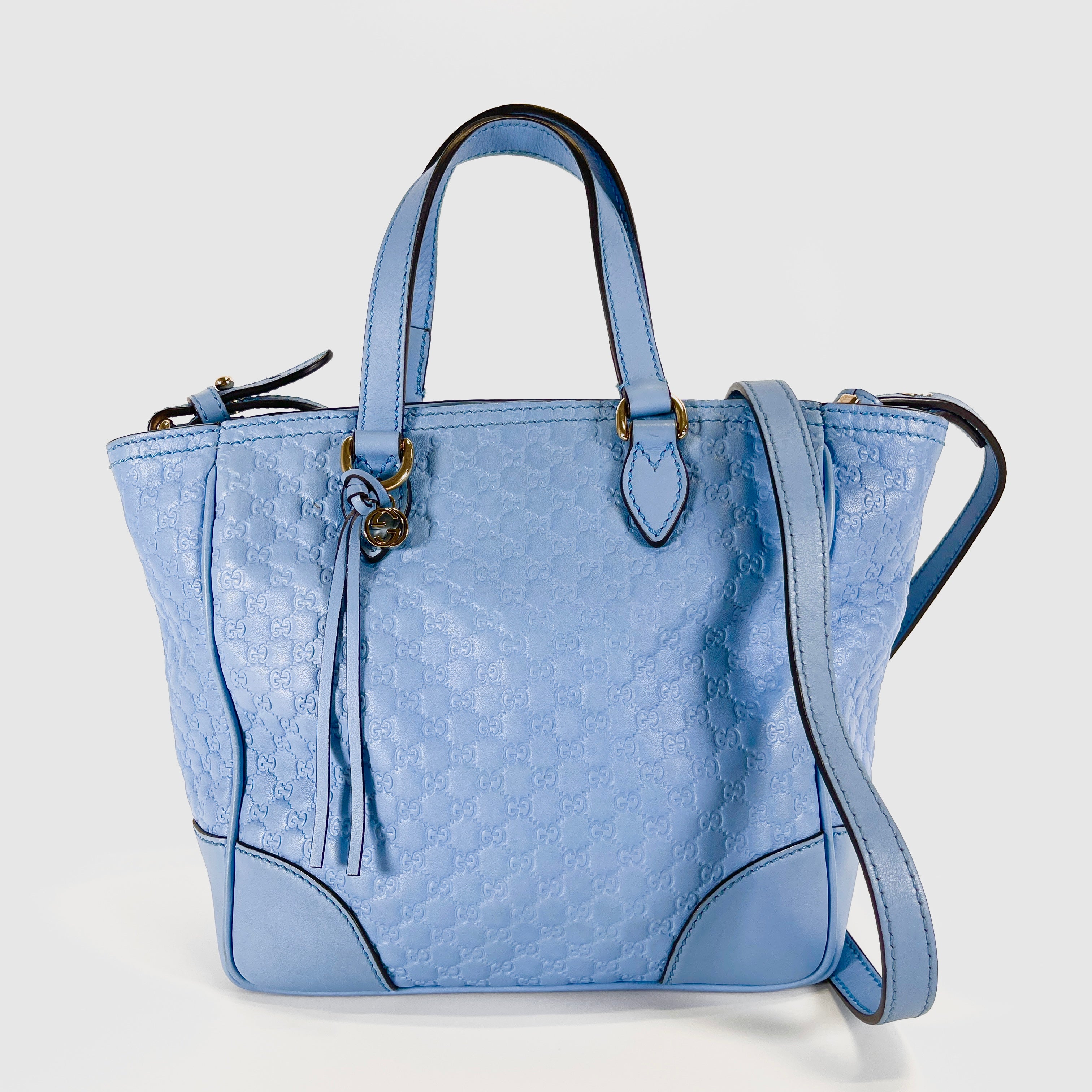 2604 secondhand GUCCI Guccissima 449241 2way Shoulder bag blue leather