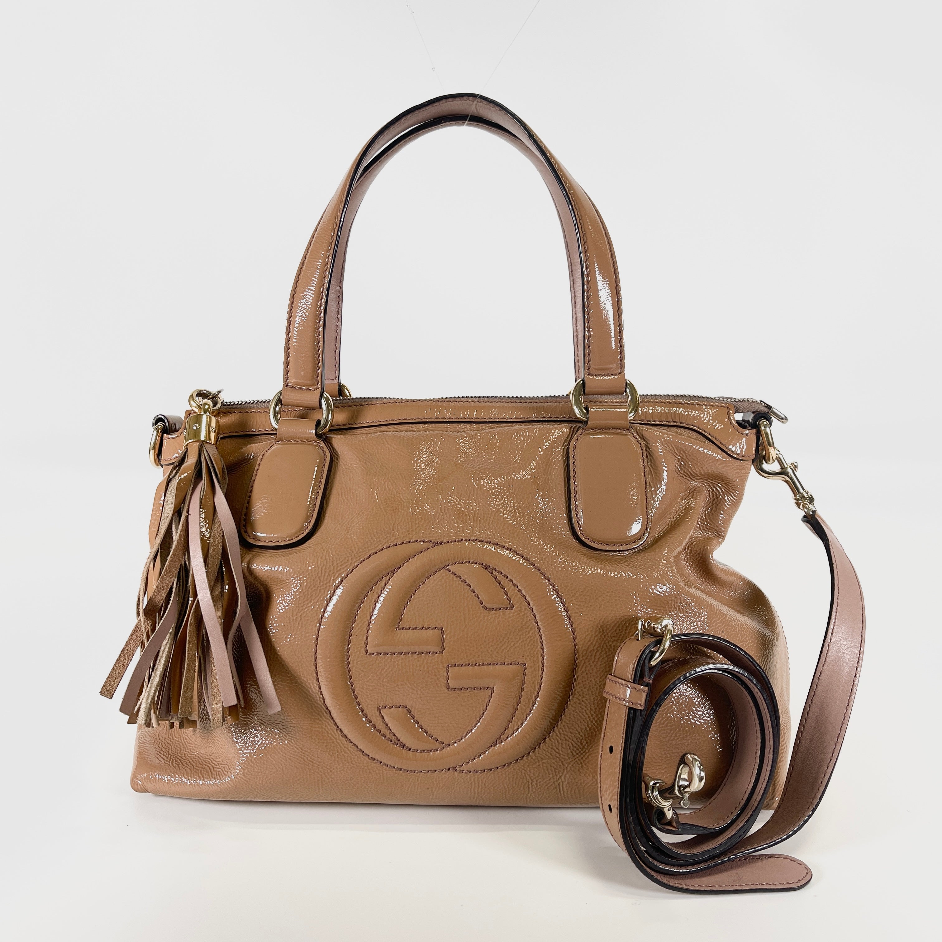 2604 secondhand GUCCI 308362 fringe hand bag Soho E015650573 hand bag