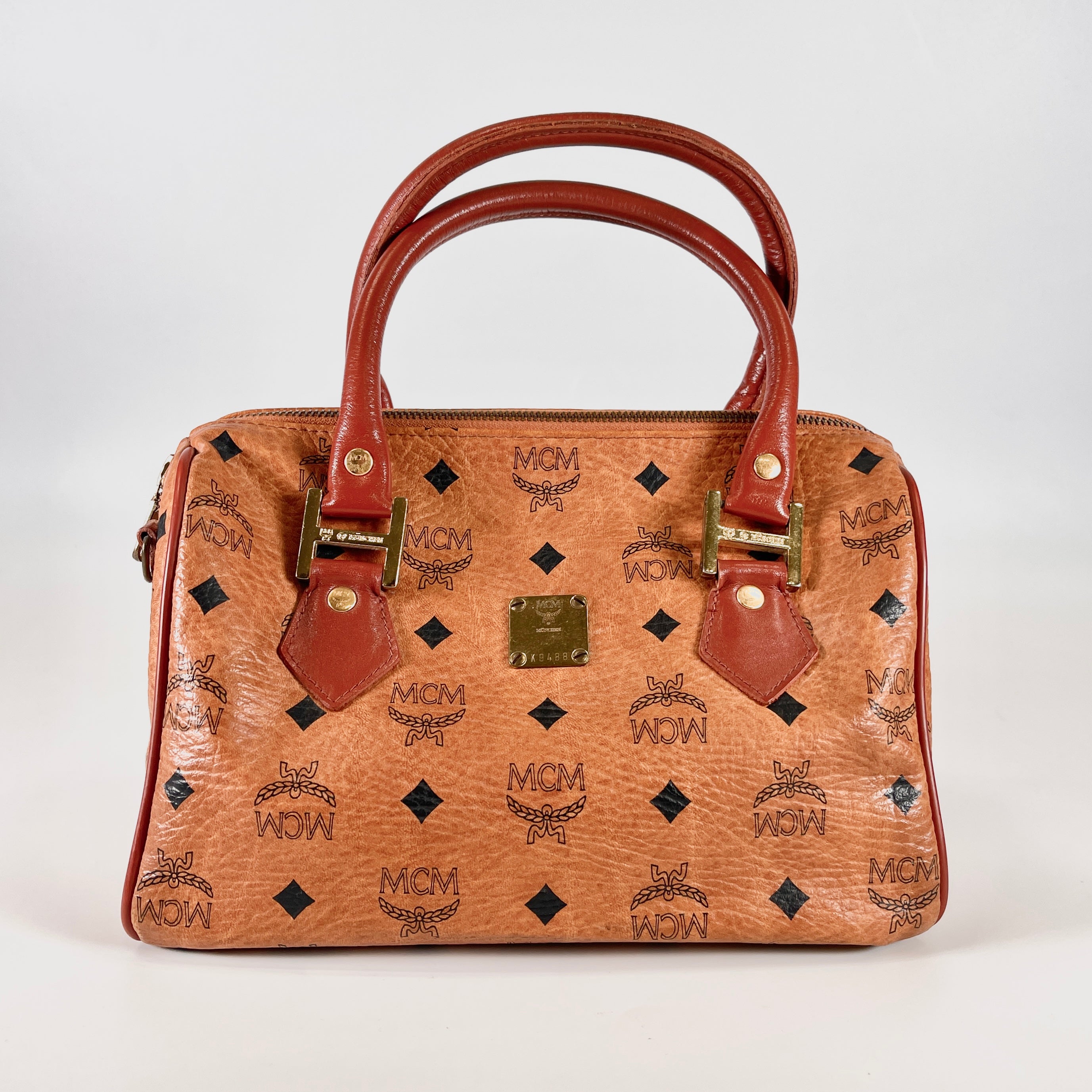2603 secondhand MCM Visetos mini Boston bag