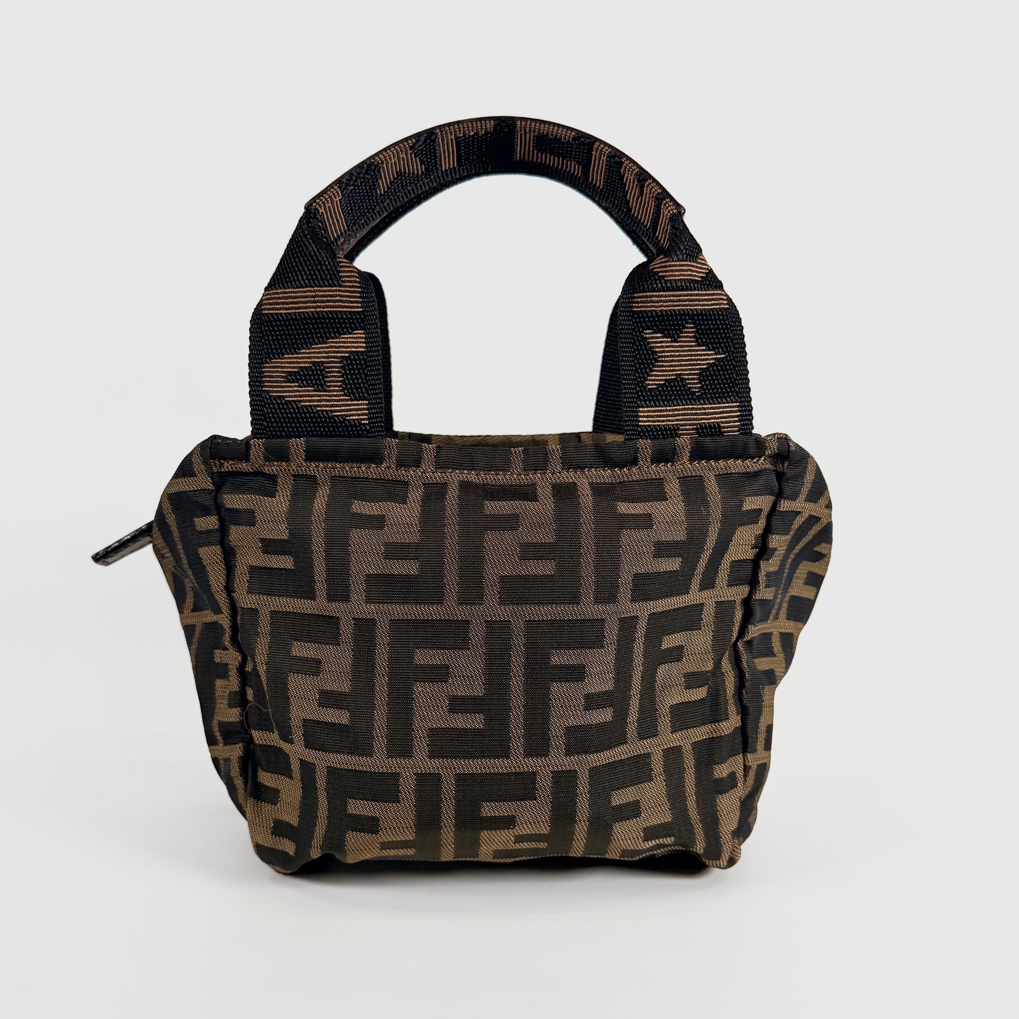 2607 secondhand FENDI Zucca mini hand bag