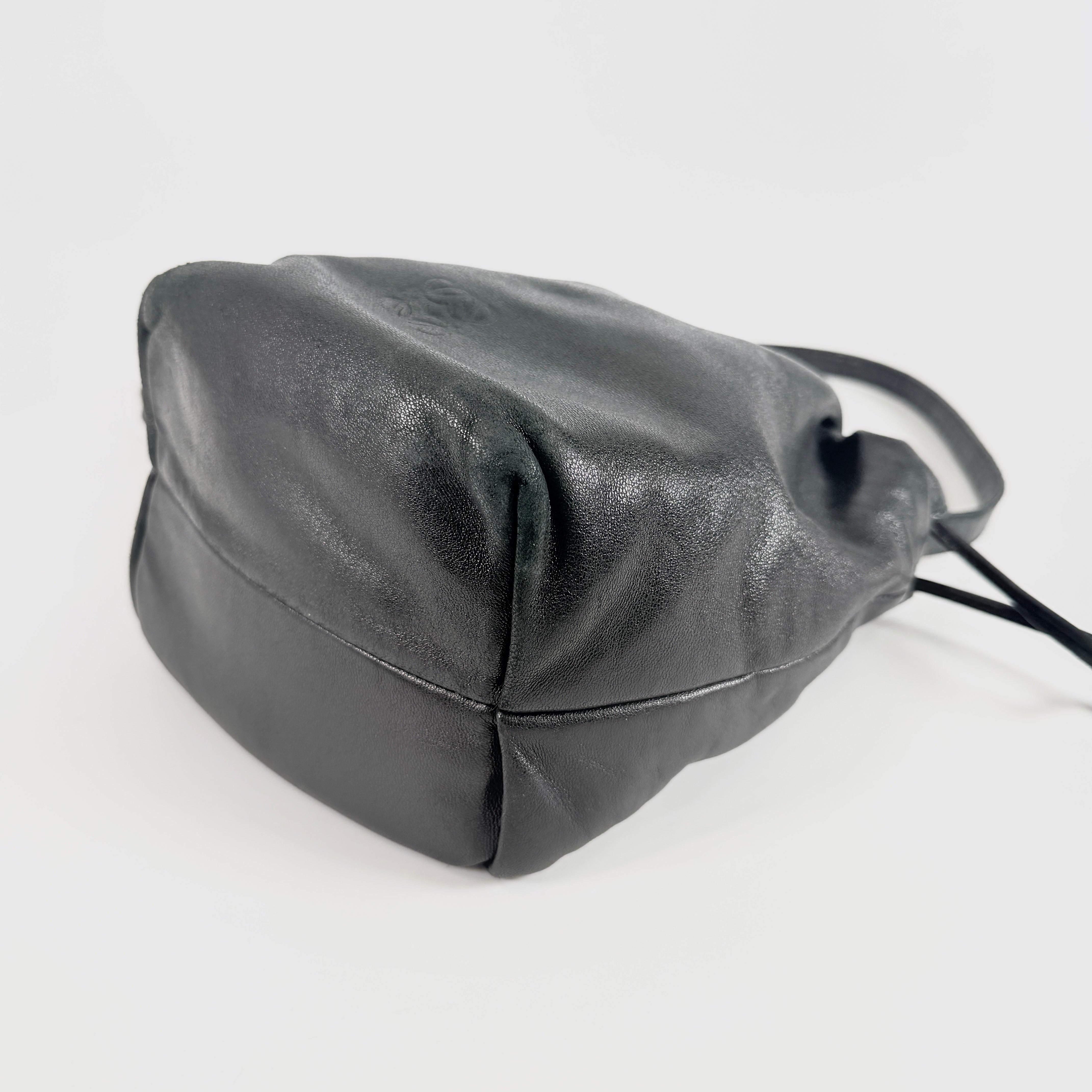 2607 secondhand LOEWE brand bag leather shoulder black 7