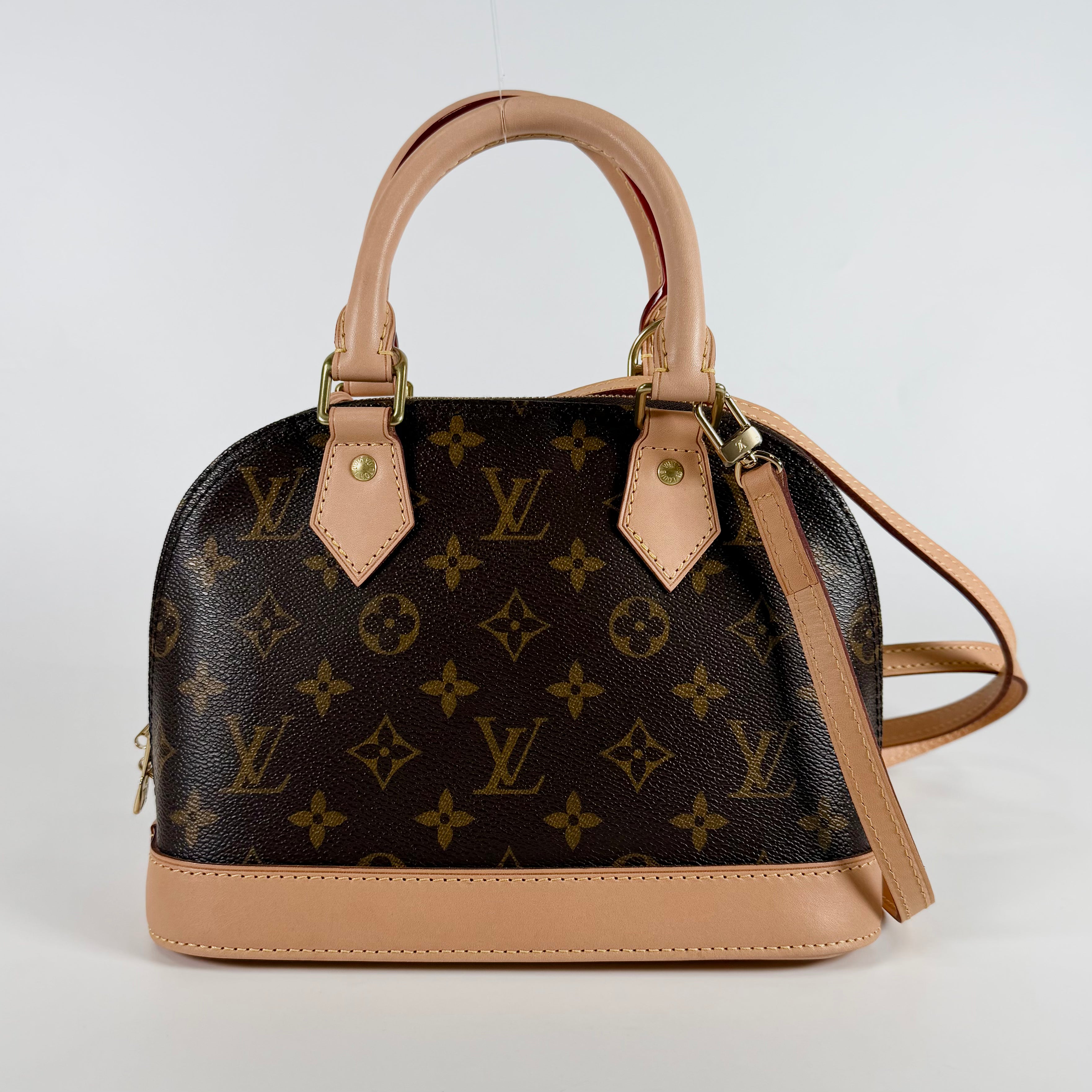 2605 secondhand LV Alma BB shoulder strap Clochette AA2144