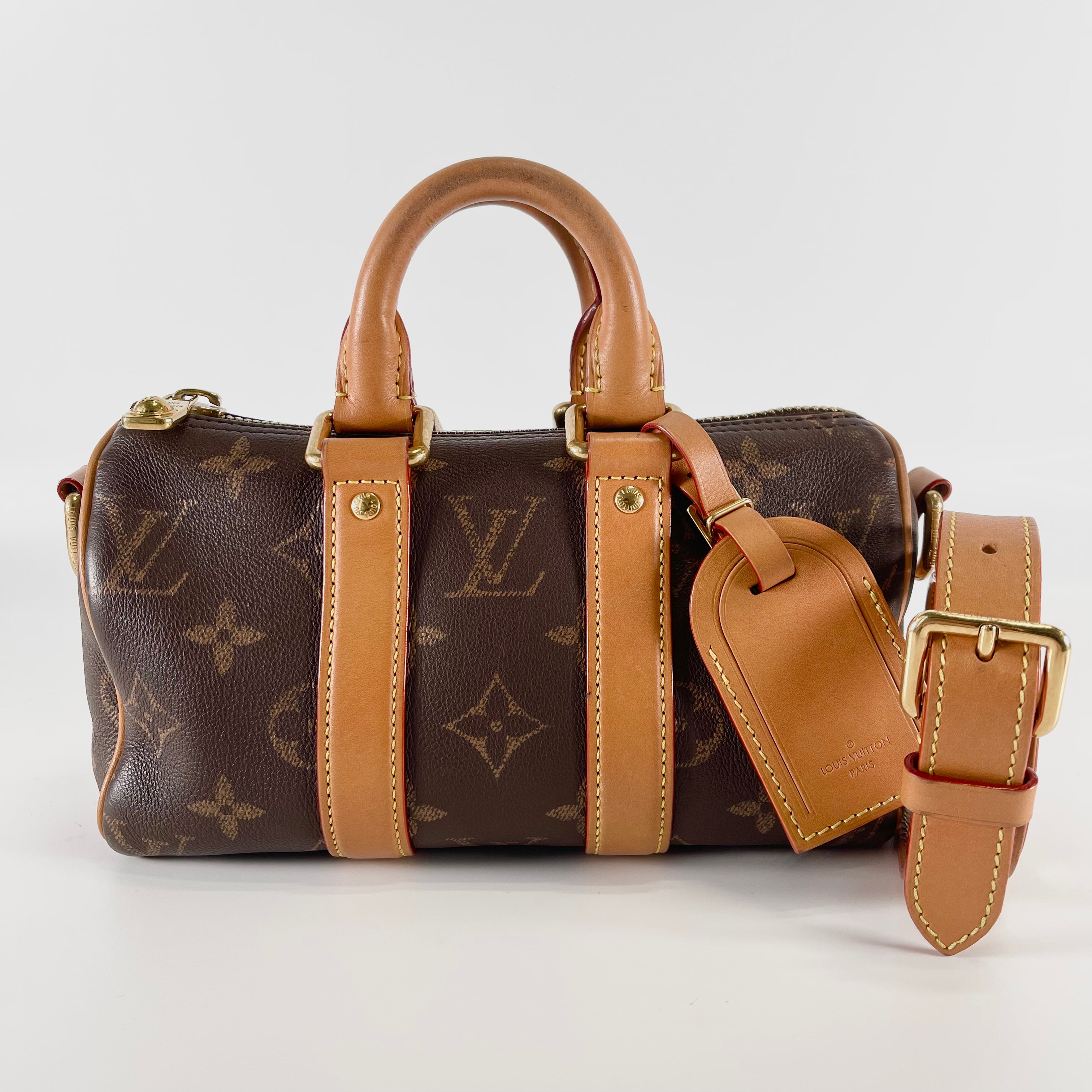 2603 secondhand LV Cuir Monogram M14026 Keepall Bandouliere 25 strap