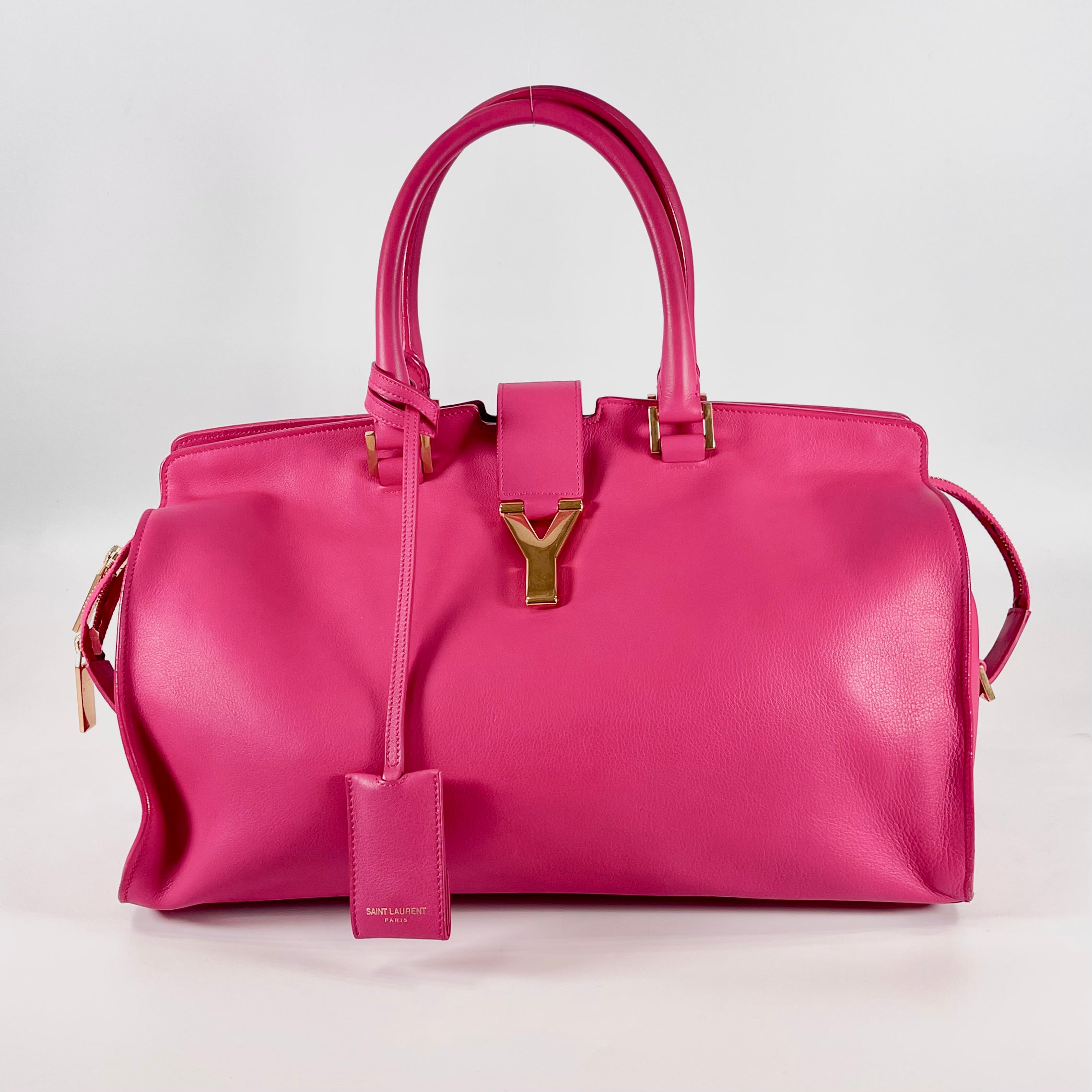 2601 secondhand SAINTLAURENT Classic Cabas pink leather