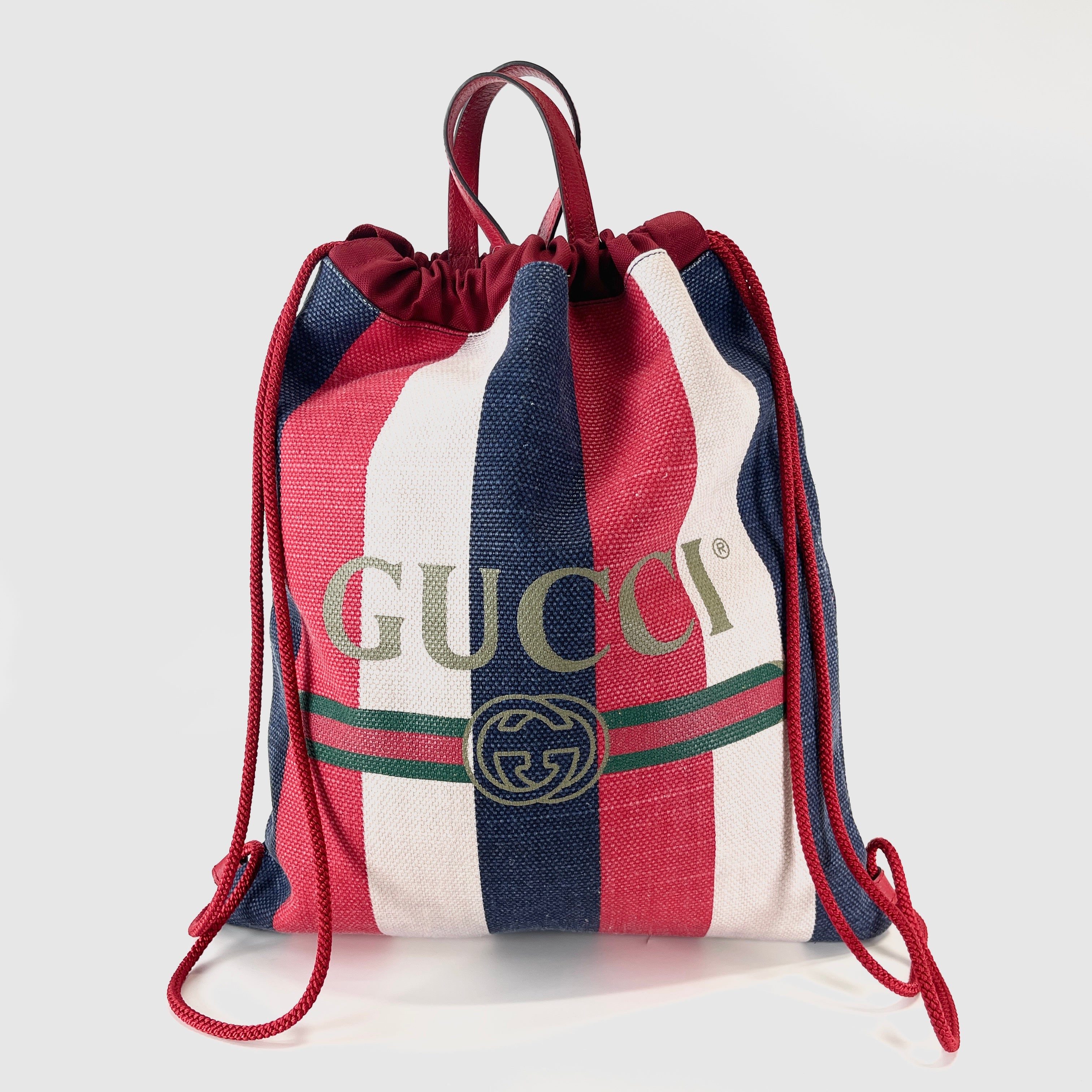 2603 secondhand GUCCI draw ring bag pack Tricolor