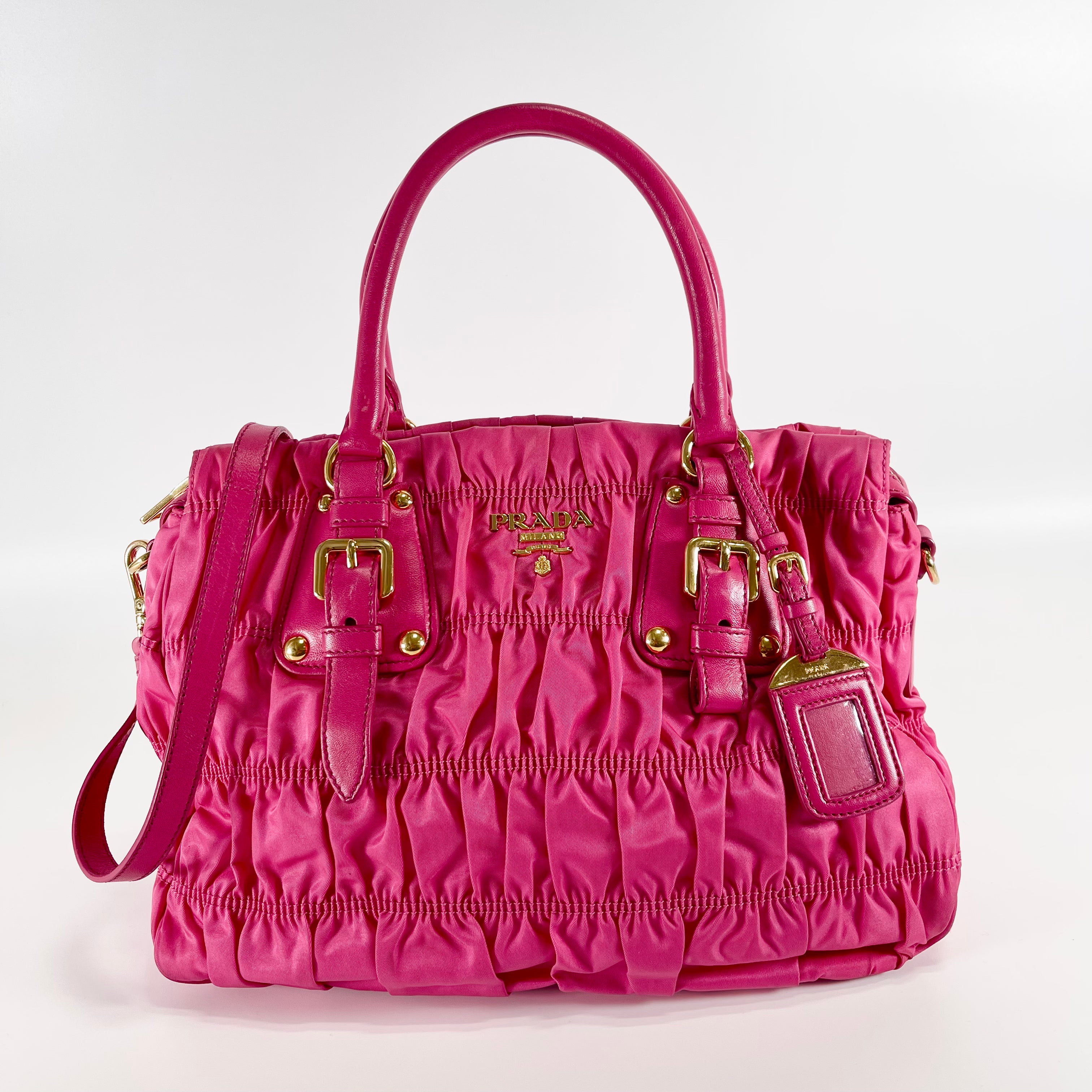 2602 secondhand PRADA pleats 2WAY bag