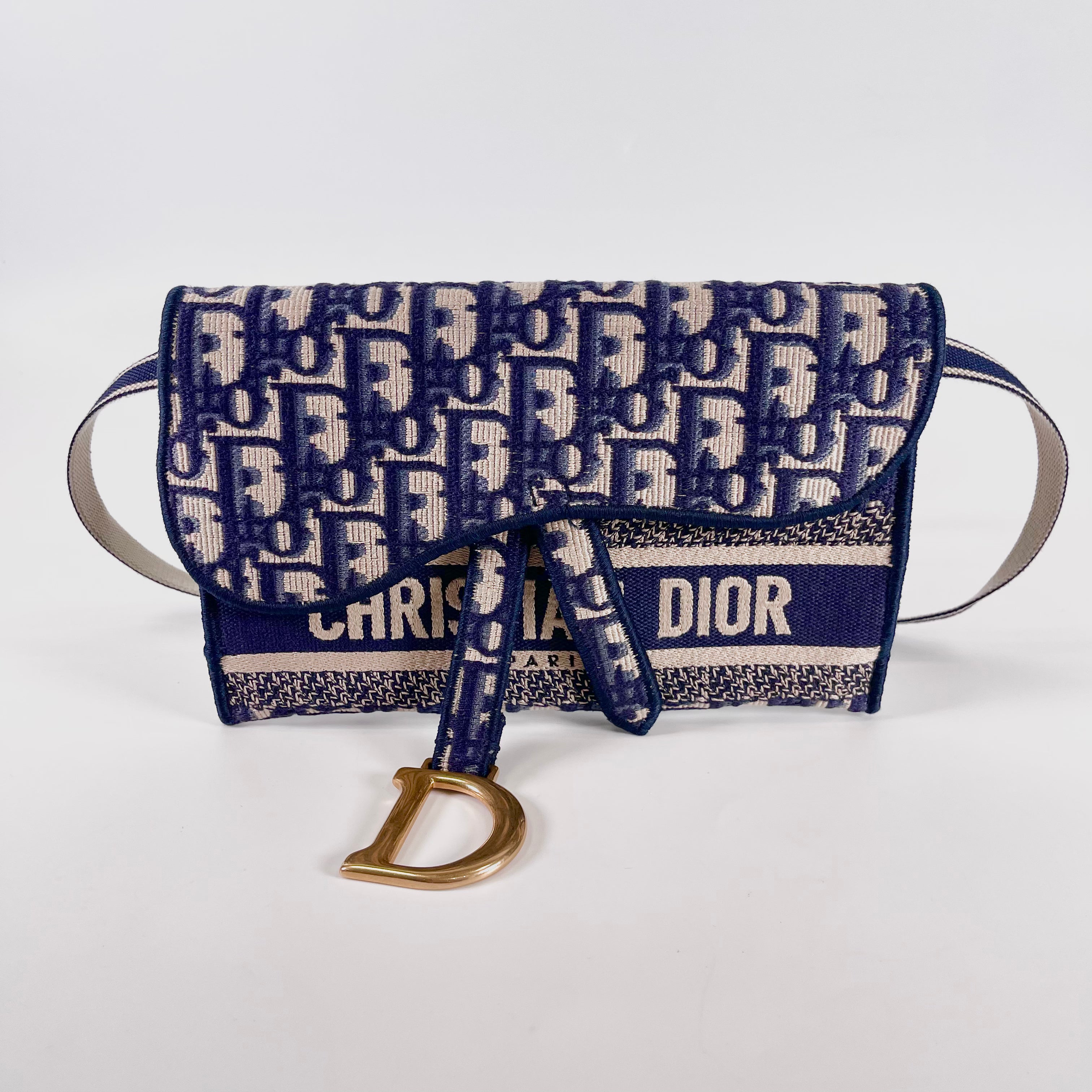 2601 secondhand CD of leak saddle canvas Waist pouch Navy