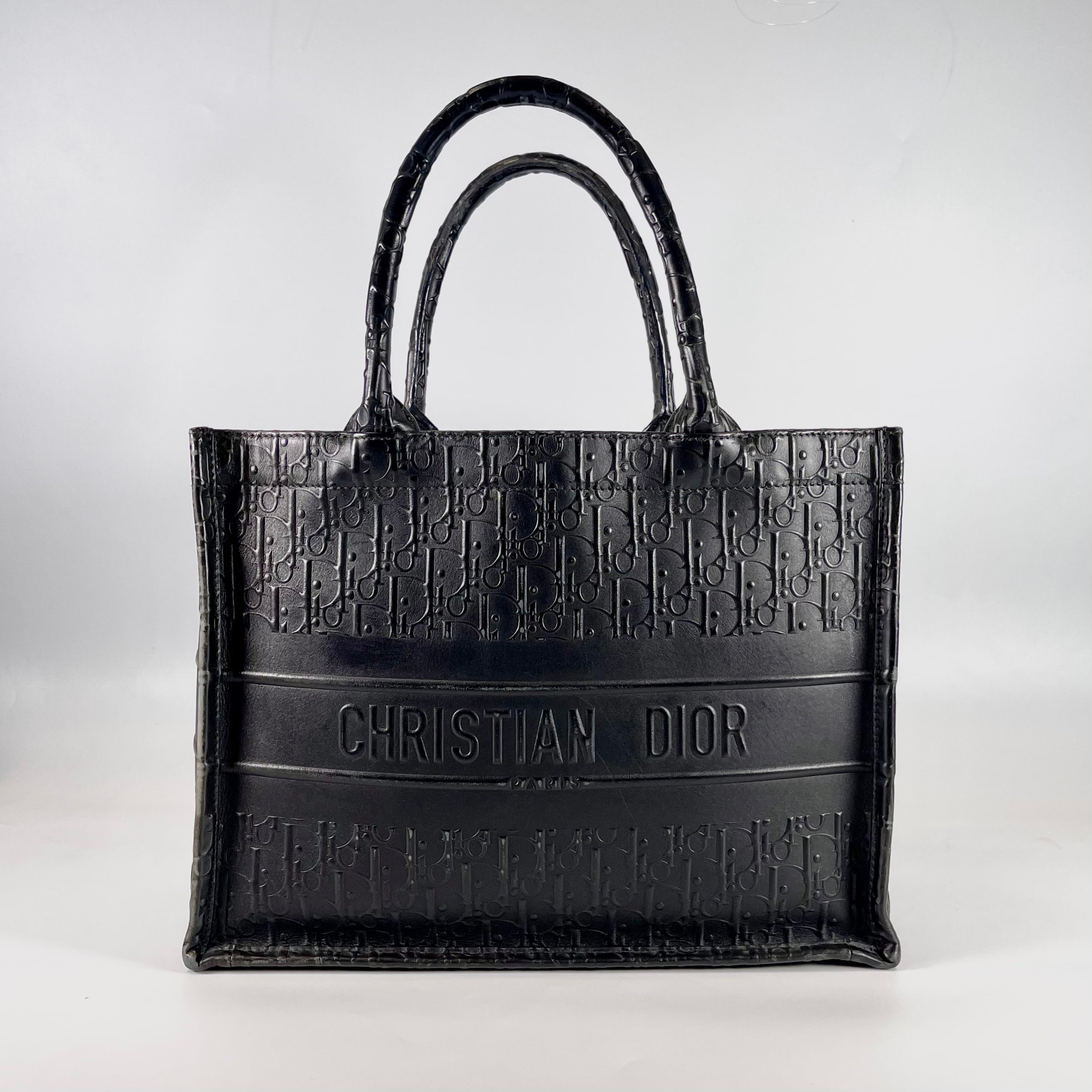 2601 secondhand ChristianDior Book Tote ? leather logo Embossing