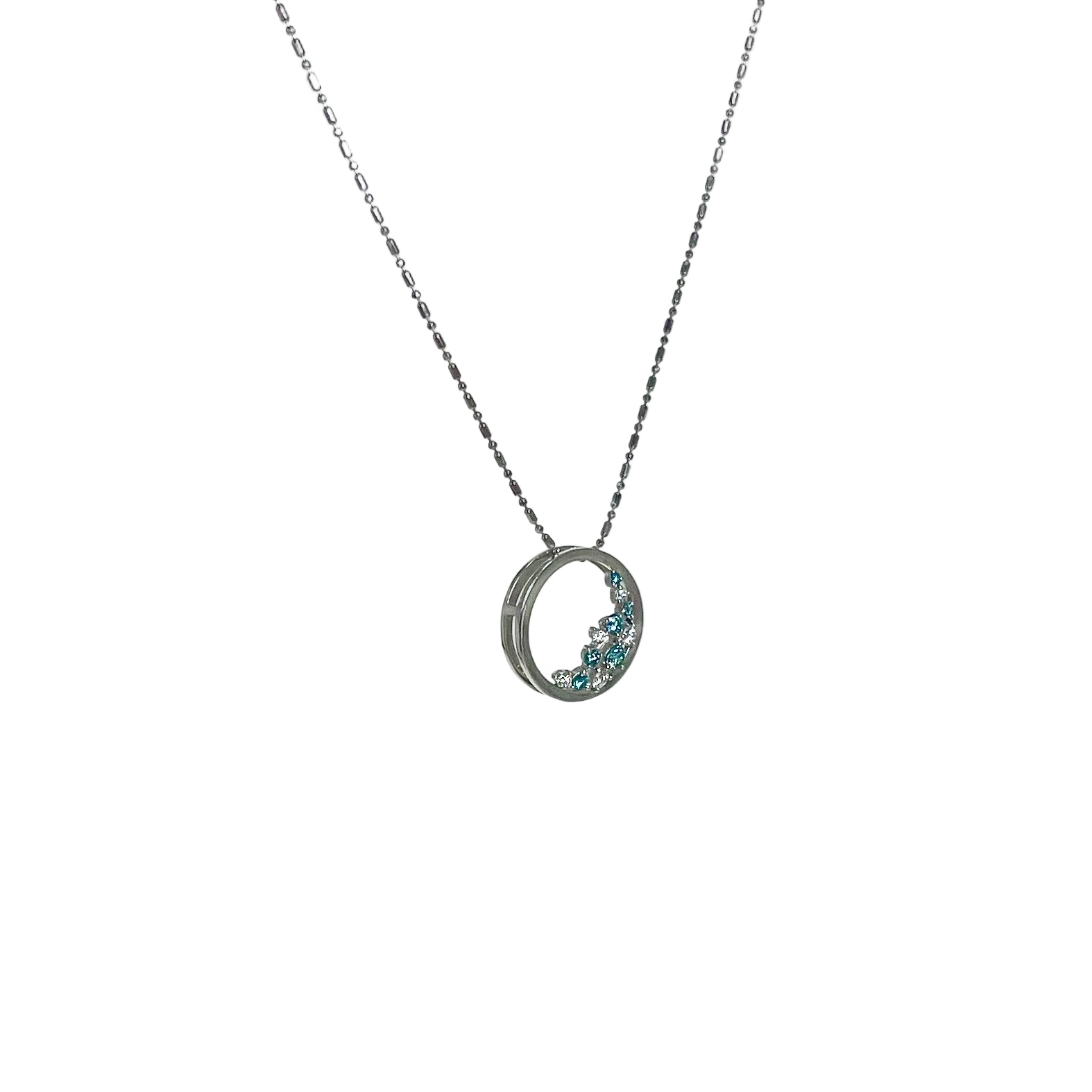 2602 secondhand Pt900/850 D0.238ct/0.144ct 6.6g44cm