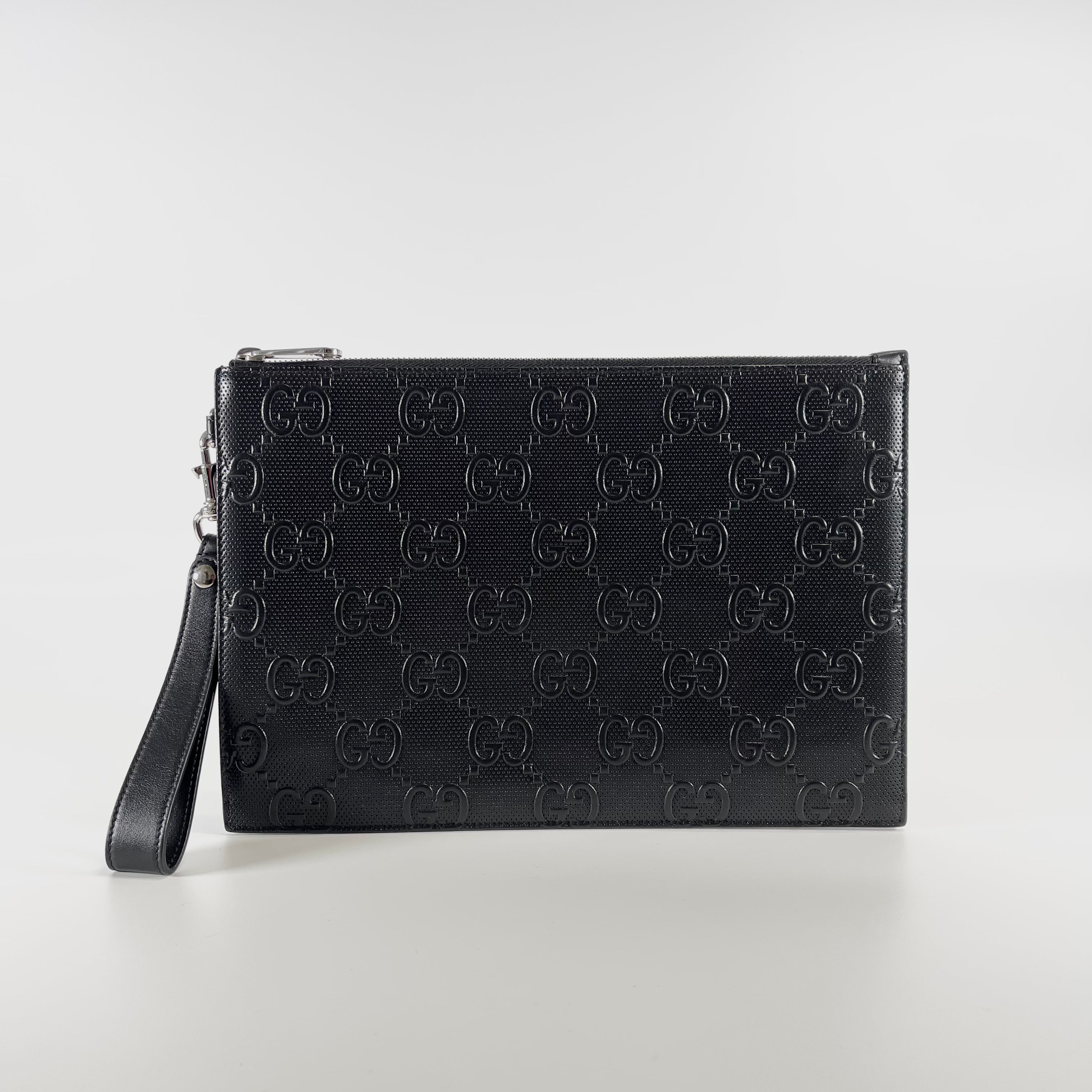 2602 secondhand GUCCI GG Embossing Clutch Bag
