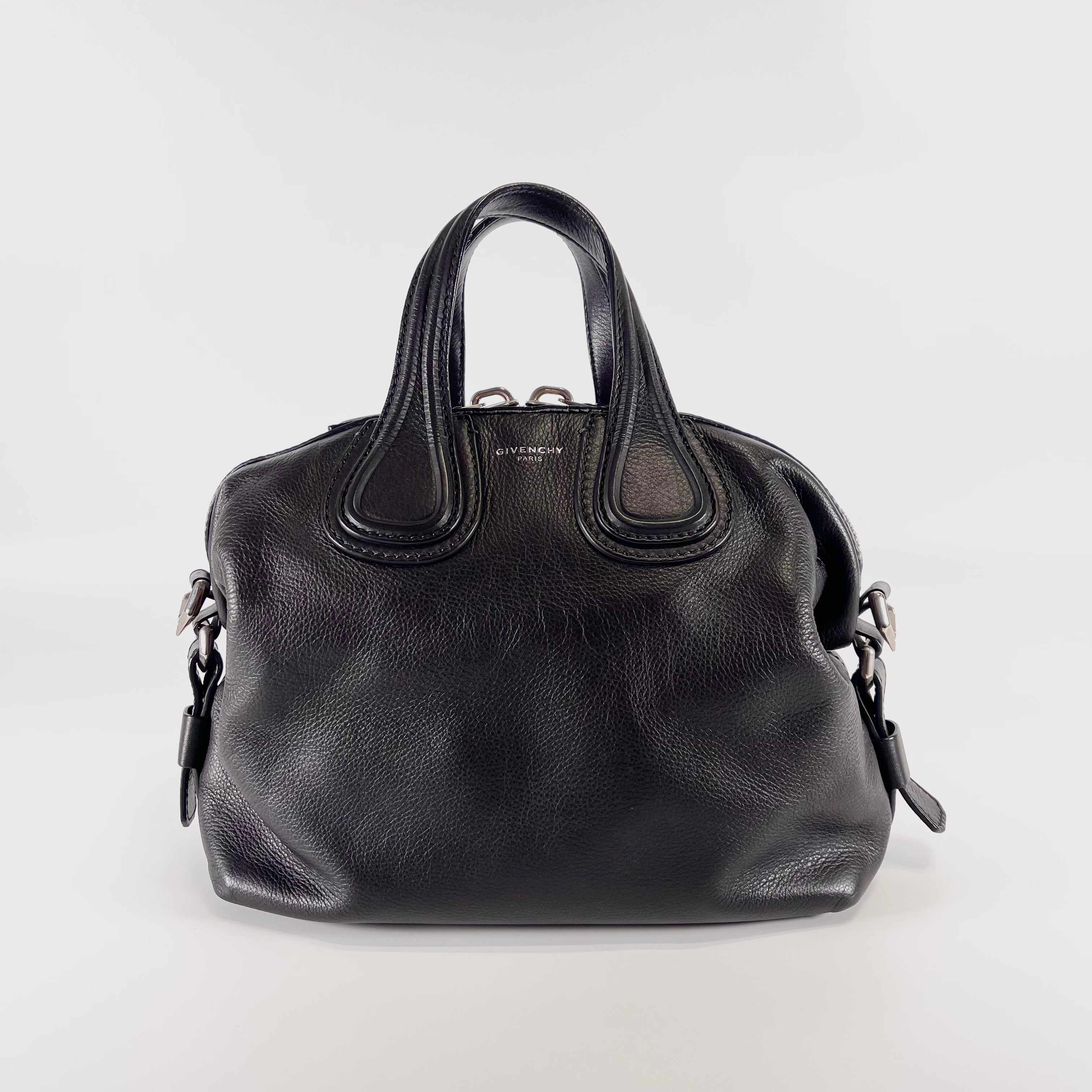 2601 secondhand GIVENCHY Micro Nightingale leather hand bag black