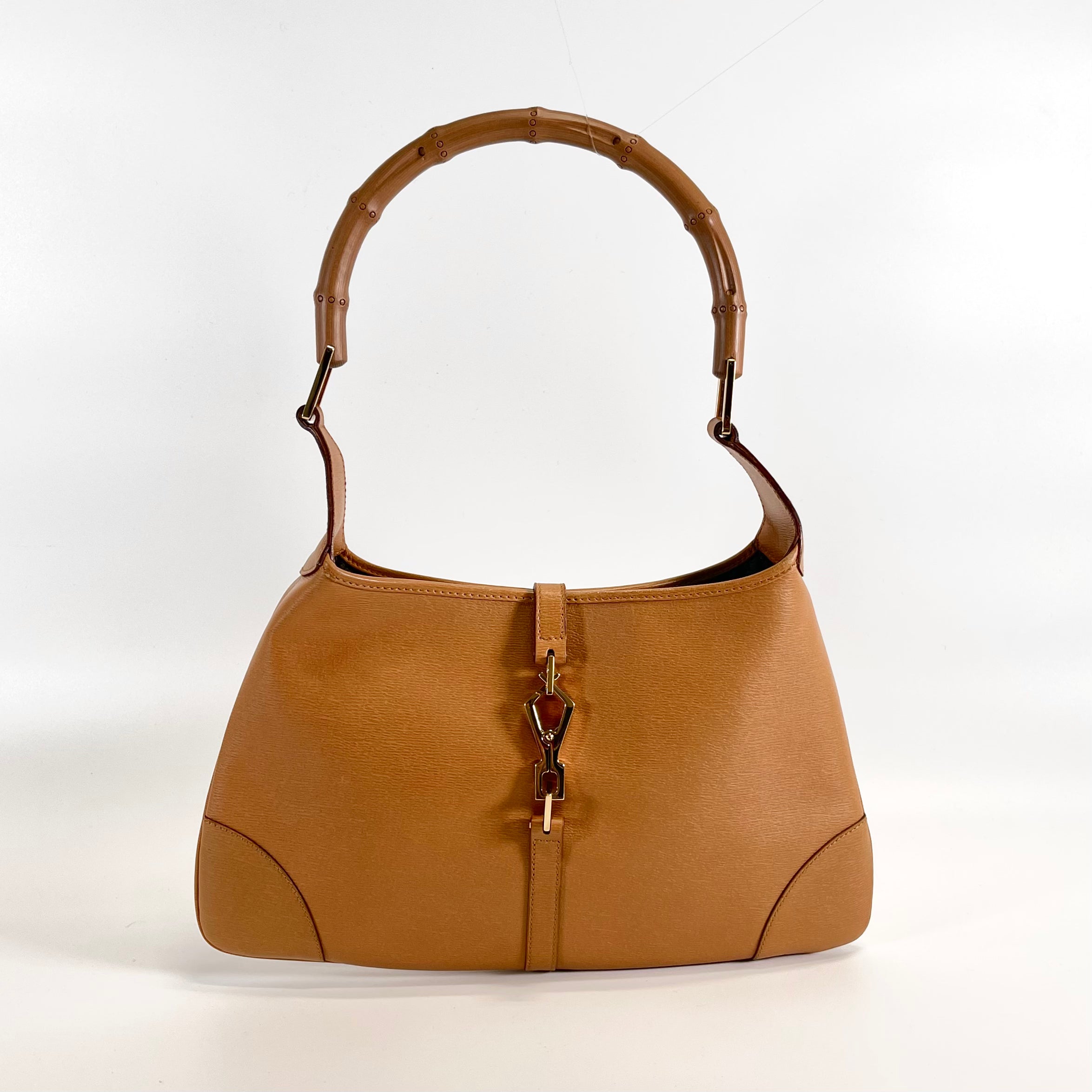 2511 GUCCI Bamboo Jackie Leather Shoulder Bag in Brown