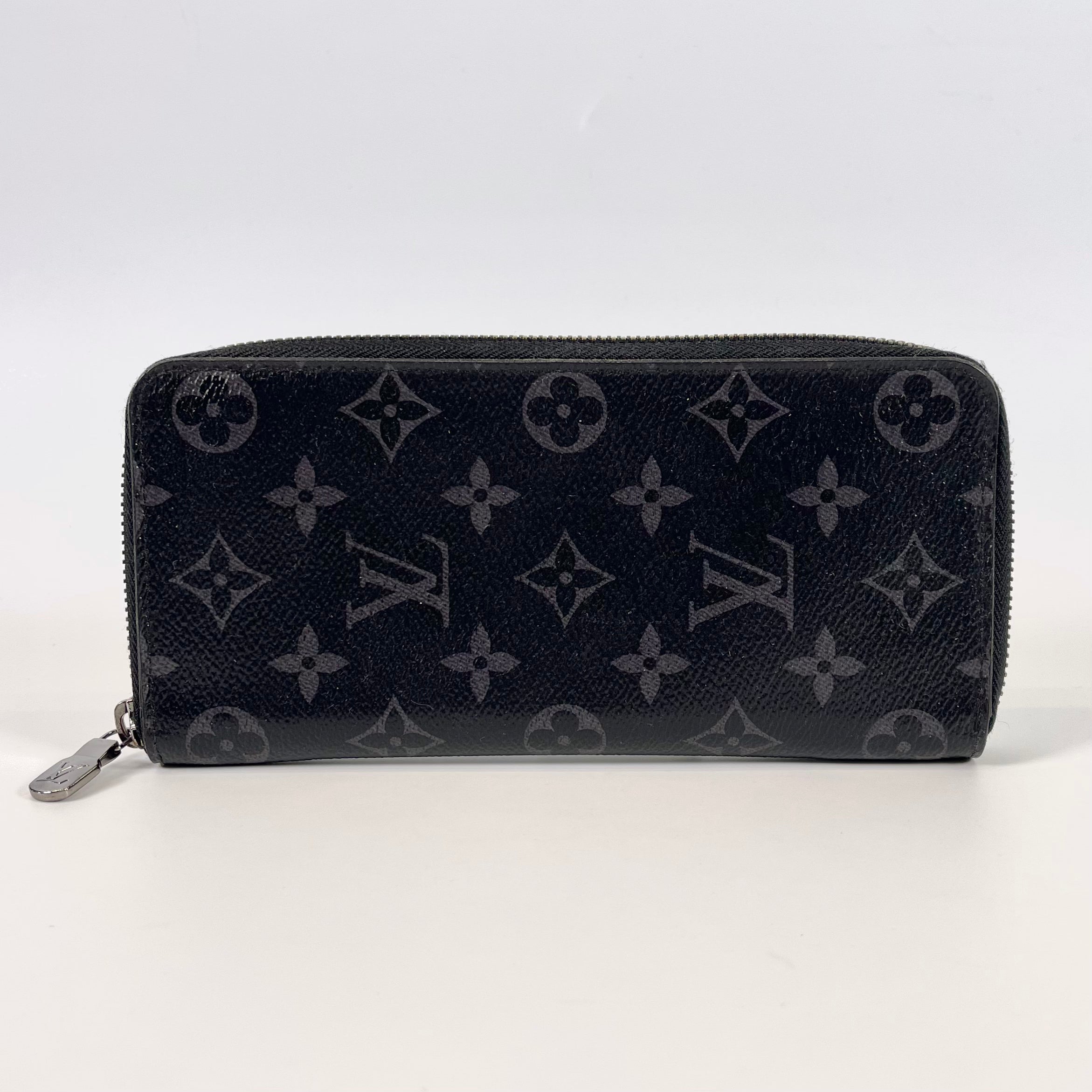 2512 secondhand Louis Vuitton Eclipse Zippy Wallet Vertical black leather