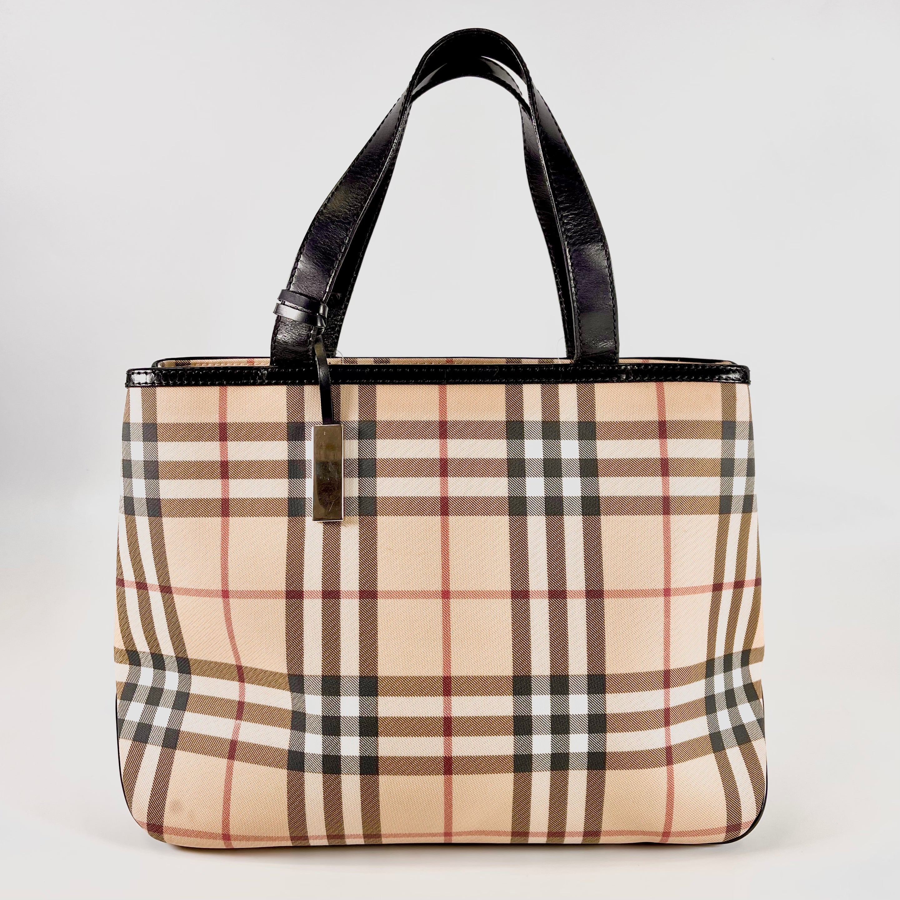 2602 secondhand BURBERRY Tote Bag check Tote