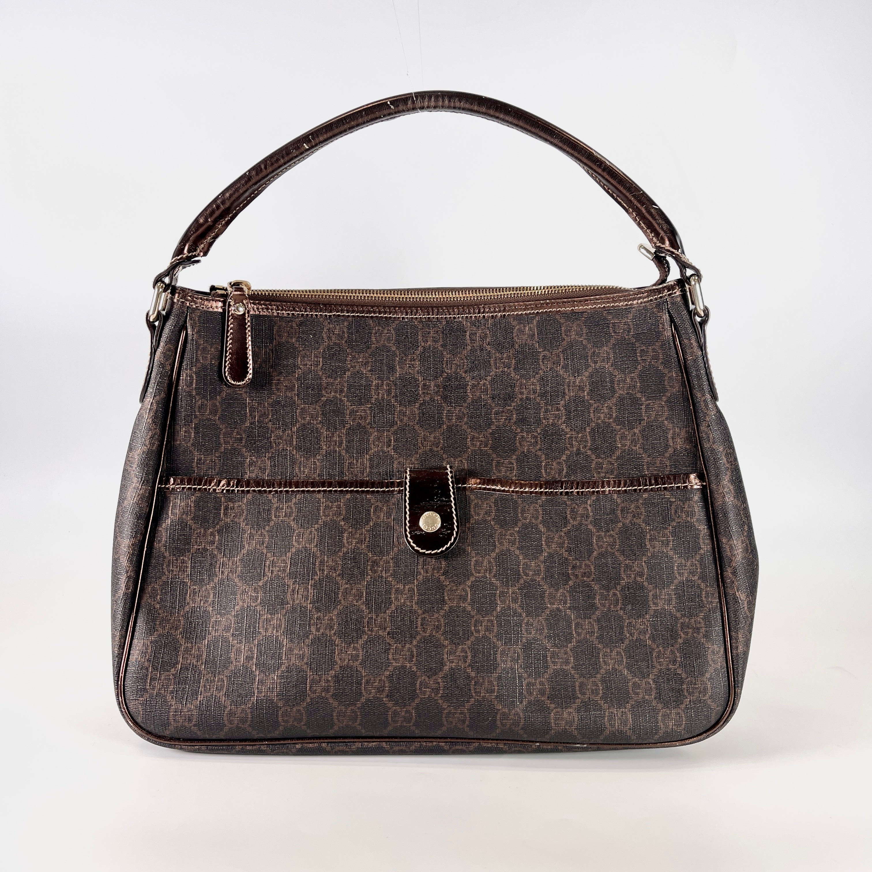 2604 secondhand GUCCI brand bag PVC hand Brown