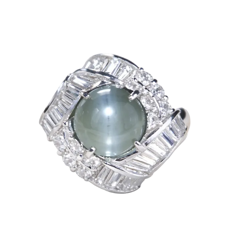 2605 secondhand Pt900 ring Eye 2.08/D1.22ct 10.9g #13
