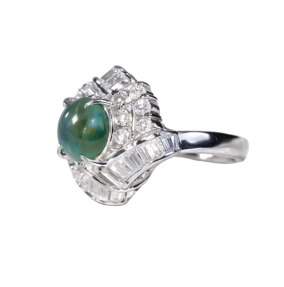 2605 secondhand Pt900 ring Eye 2.08/D1.22ct 10.9g #13