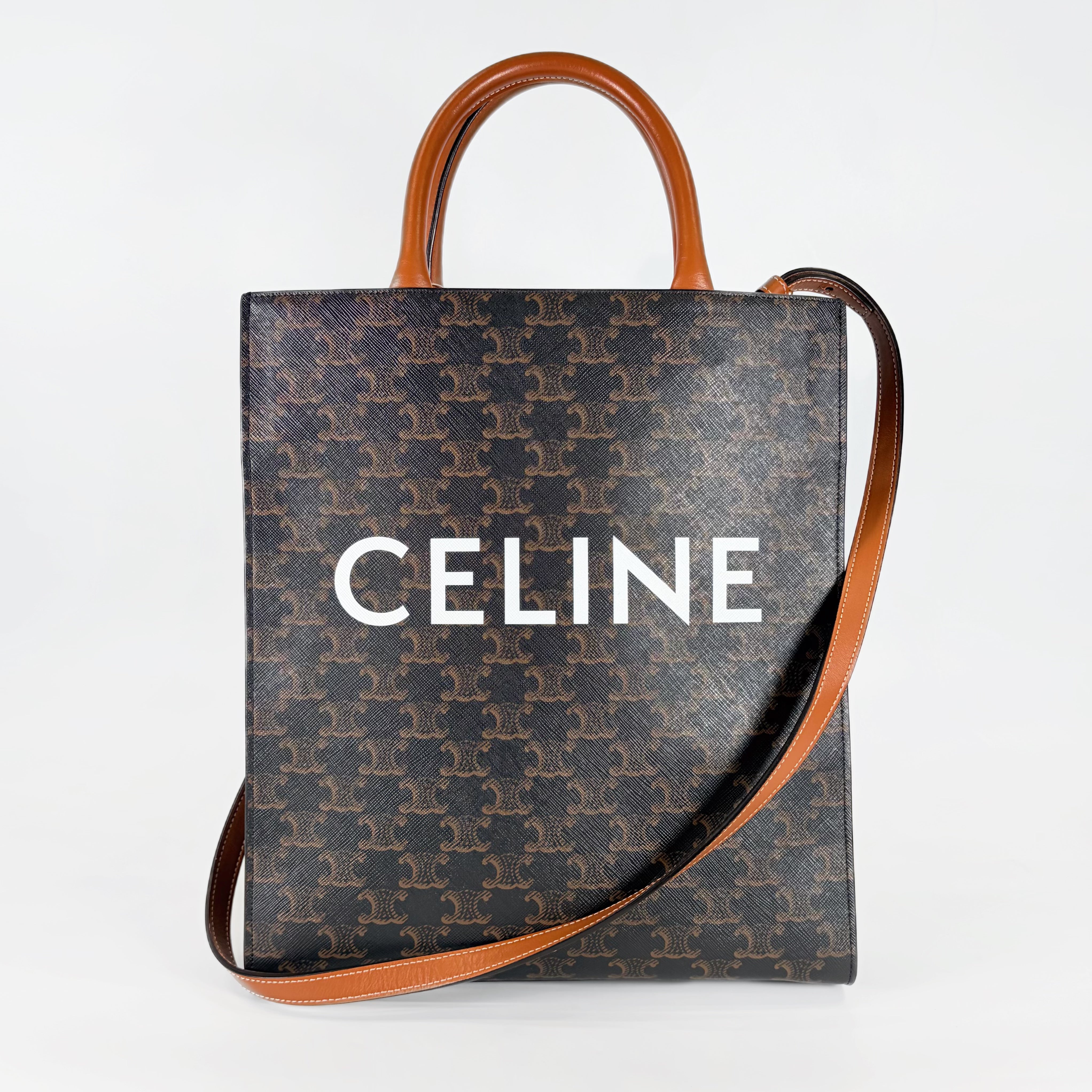 2604 secondhand CELINE Triomphe Vertical 2WAY Tote Bag