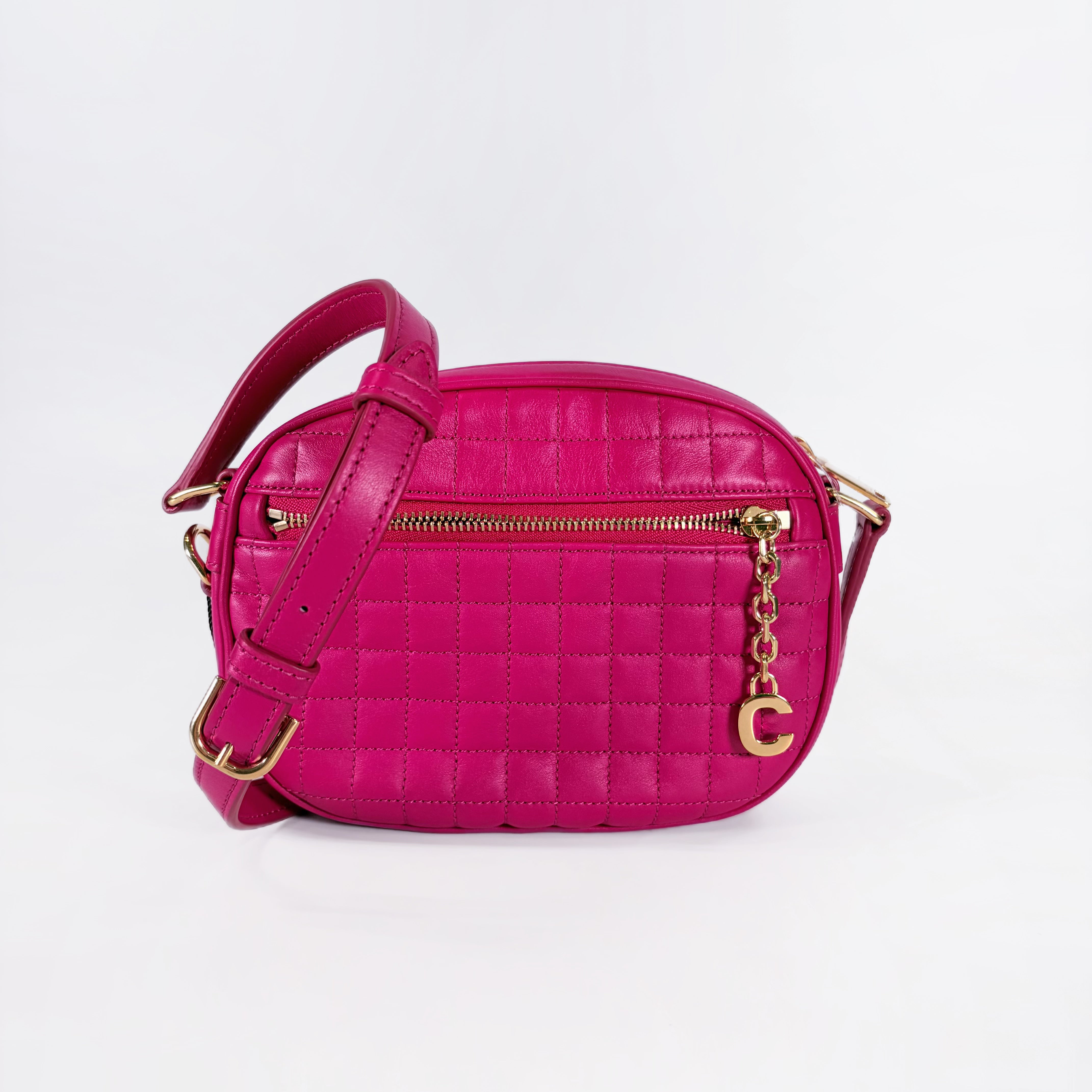 2604 secondhand CELINE Shoulder bag quilting leather pink