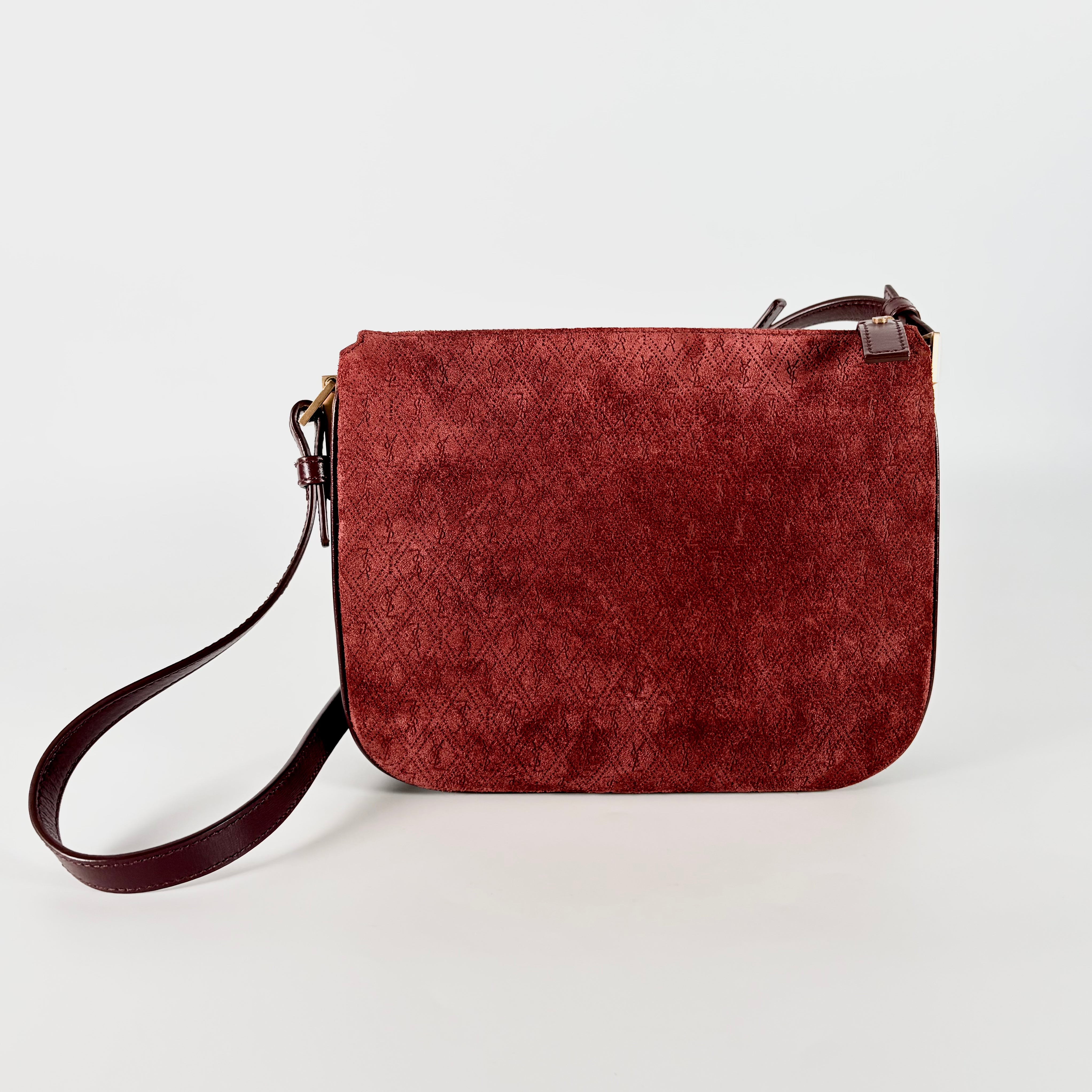 2605 secondhand SAINTLAURENT logo shoulder Bordeaux