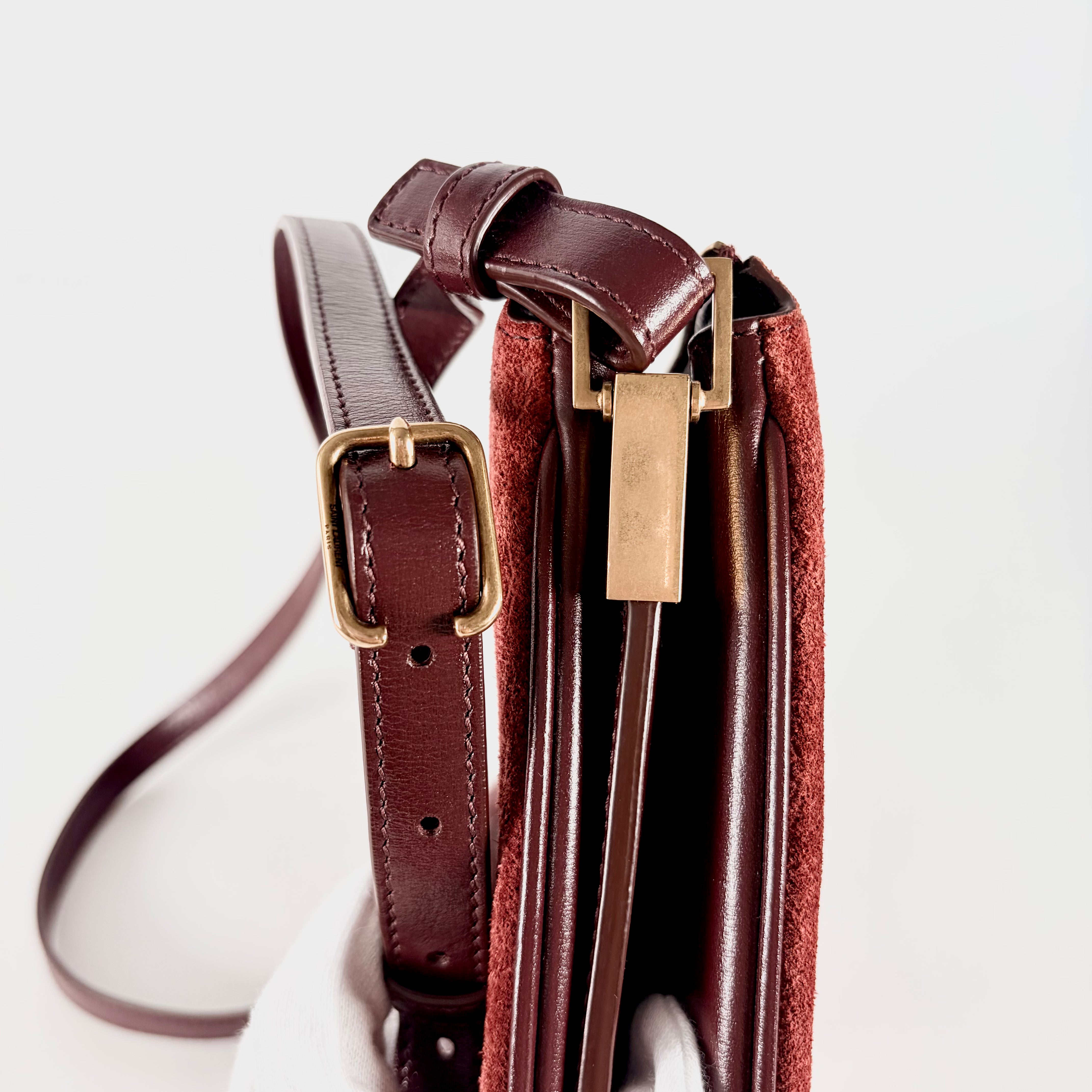 2605 secondhand SAINTLAURENT logo shoulder Bordeaux
