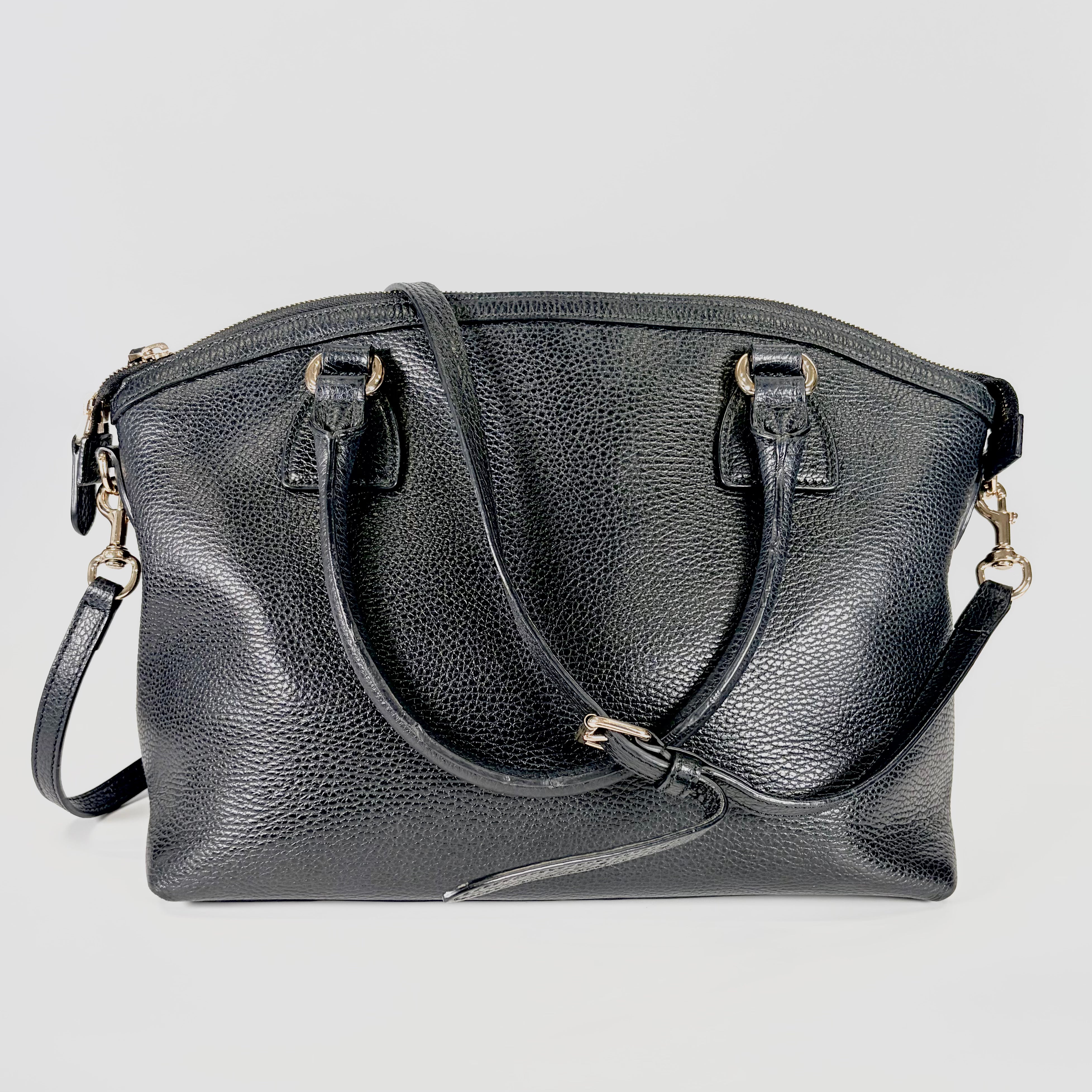 2605 secondhand GUCCI Interlocking G 2 WAY hand bag 449651 leather black