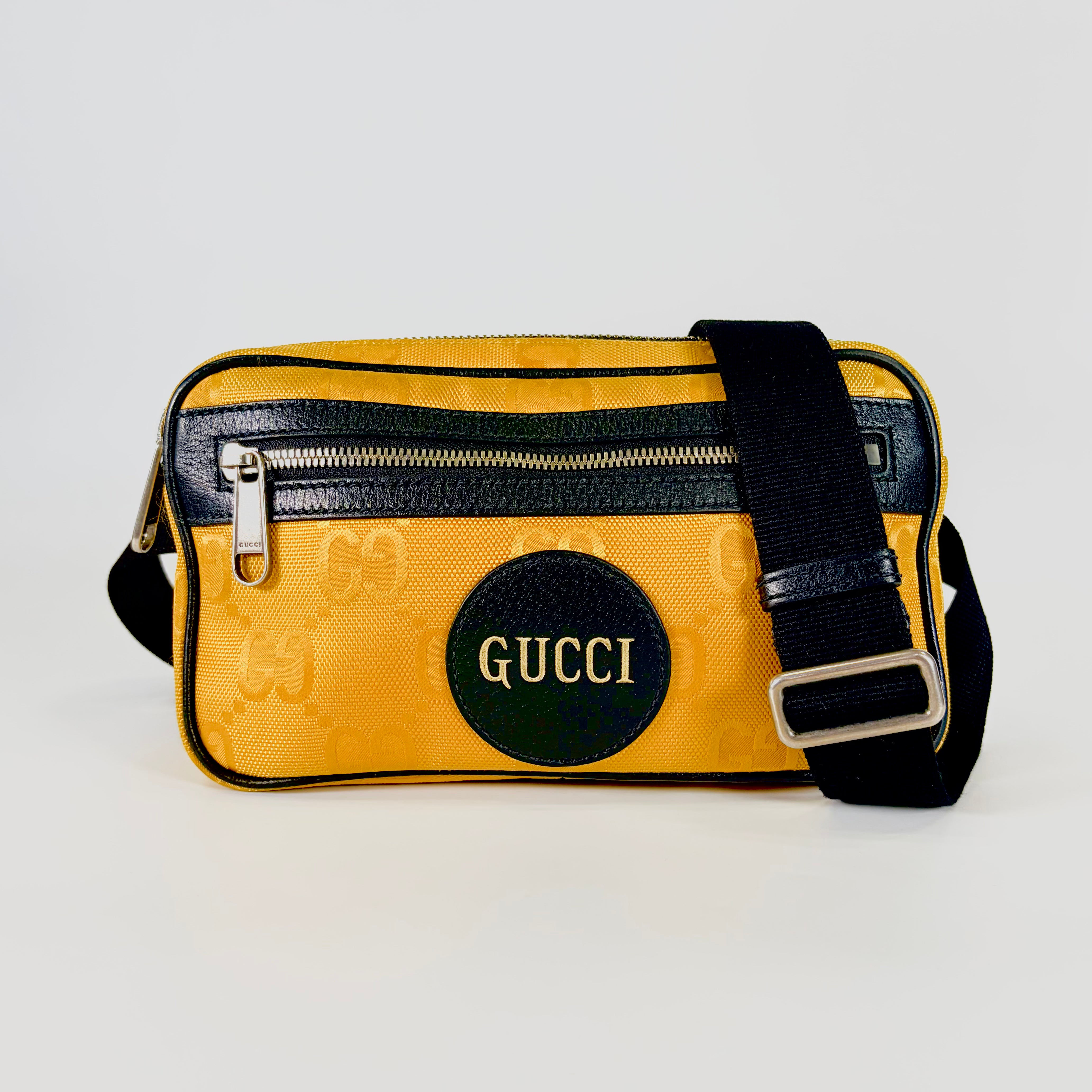2605 secondhand GUCCI Belt Bag GG nylon canvas Yellow
