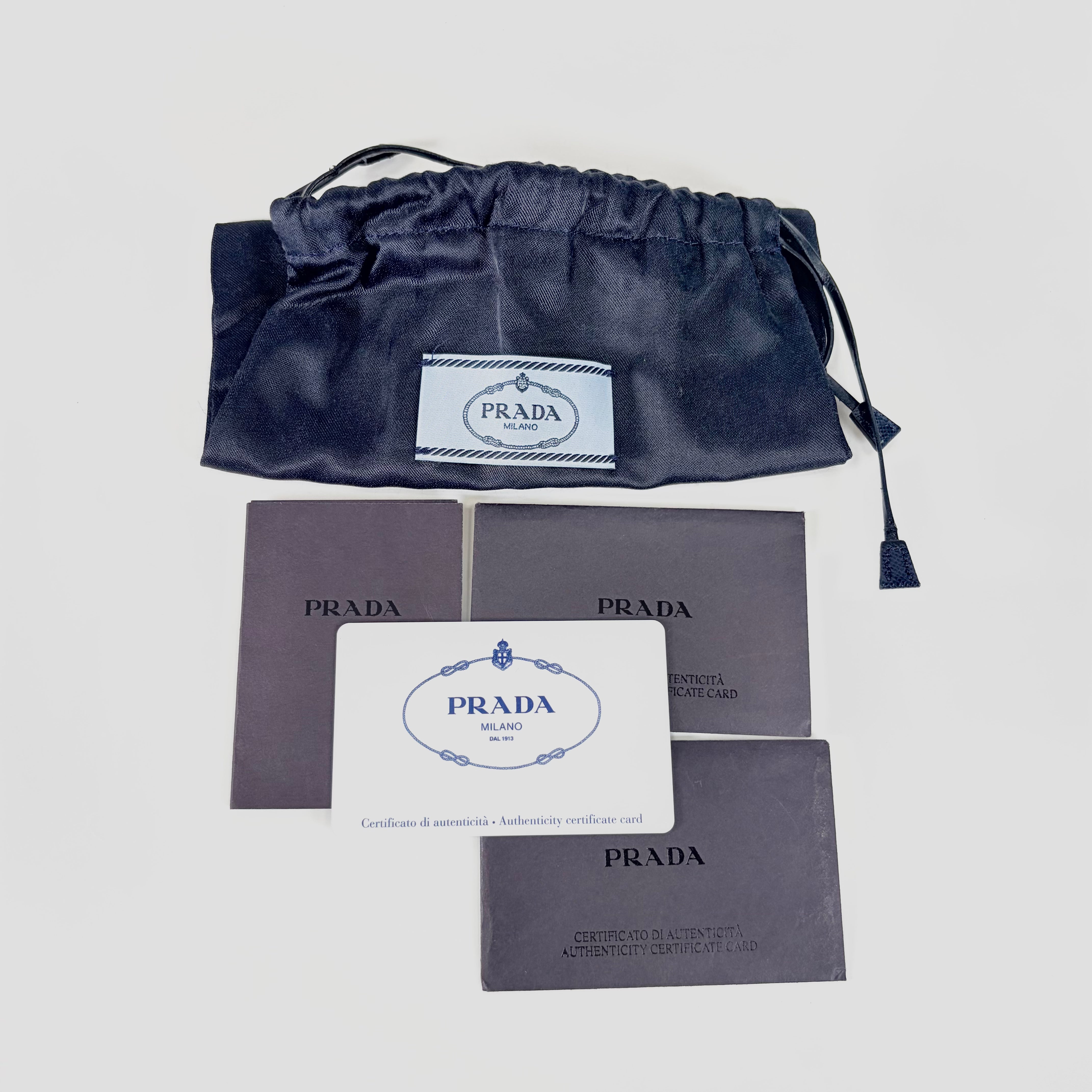 2605 secondhand PRADA 2way hand Saffiano Brown