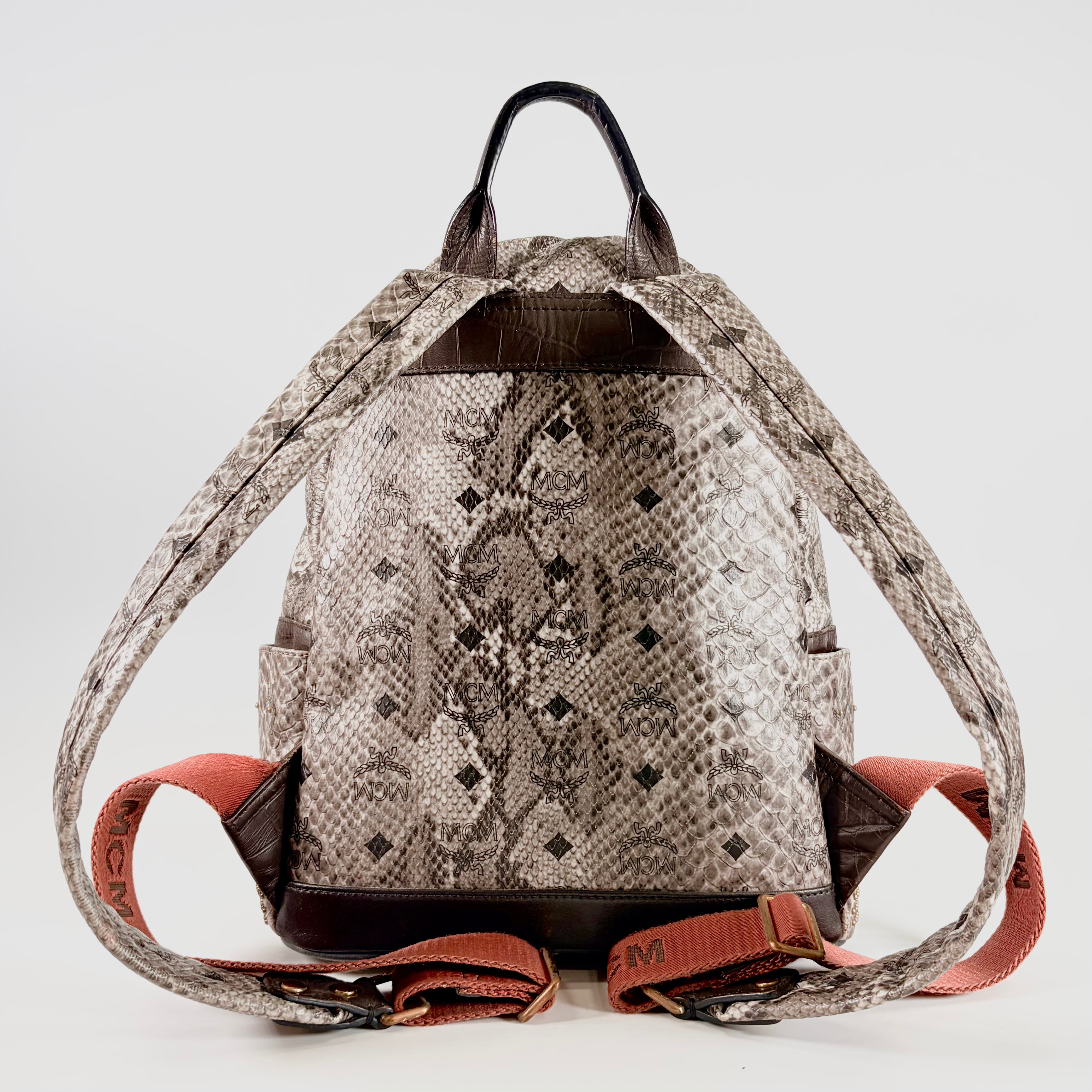 2605 secondhand MCM Embossed backpack