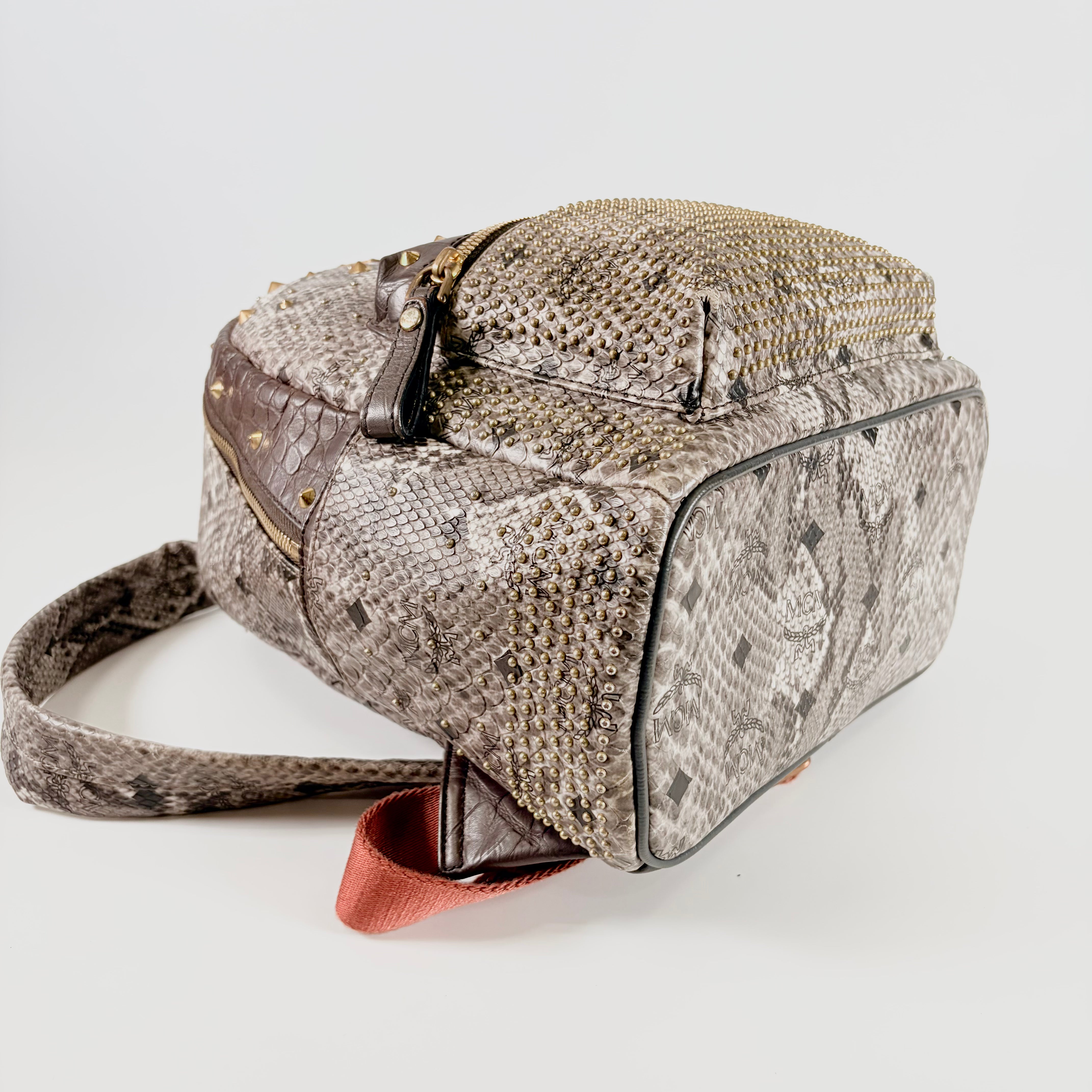 2605 secondhand MCM Embossed backpack