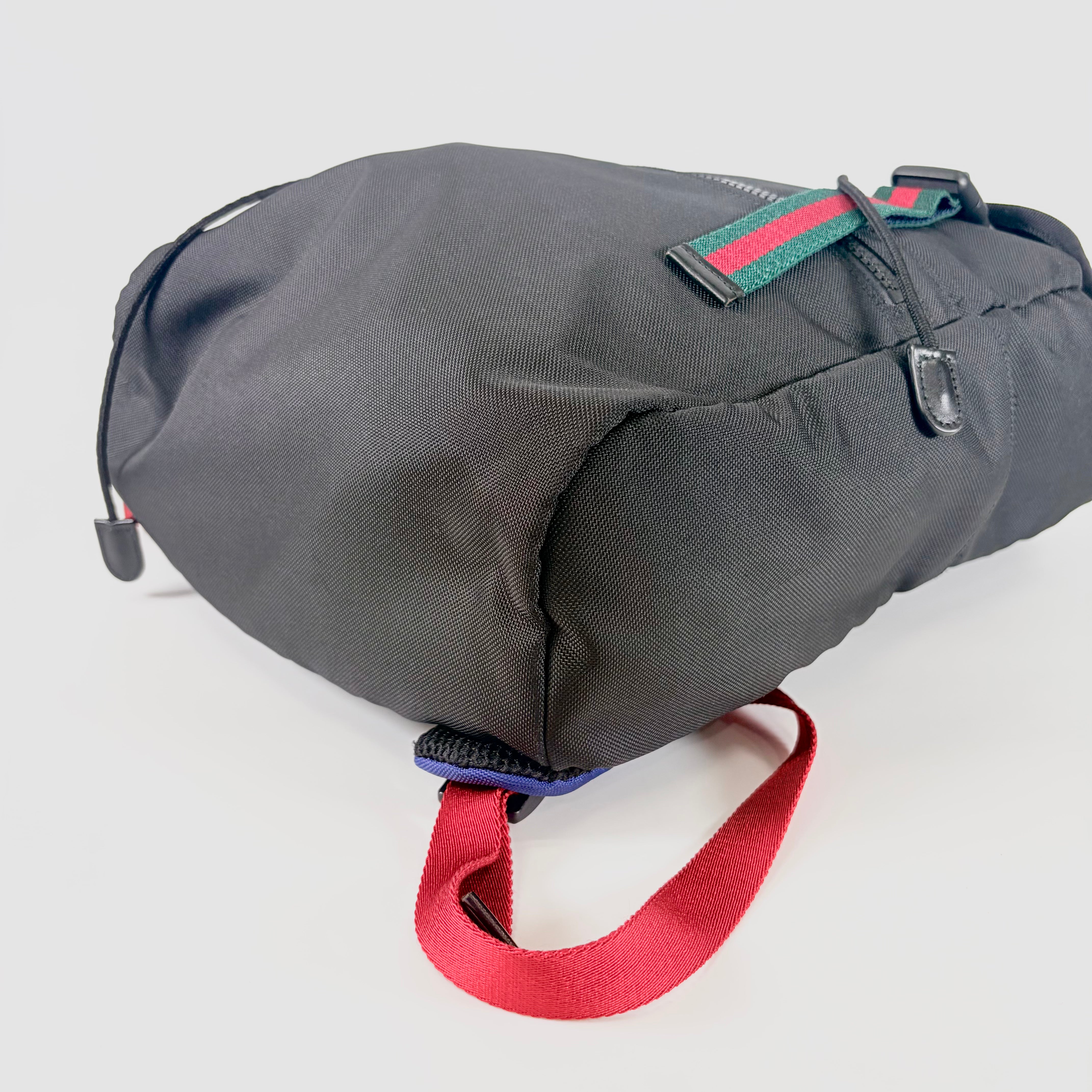 2605 secondhand GUCCI brand bag 450982 canvas Sherry backpack black