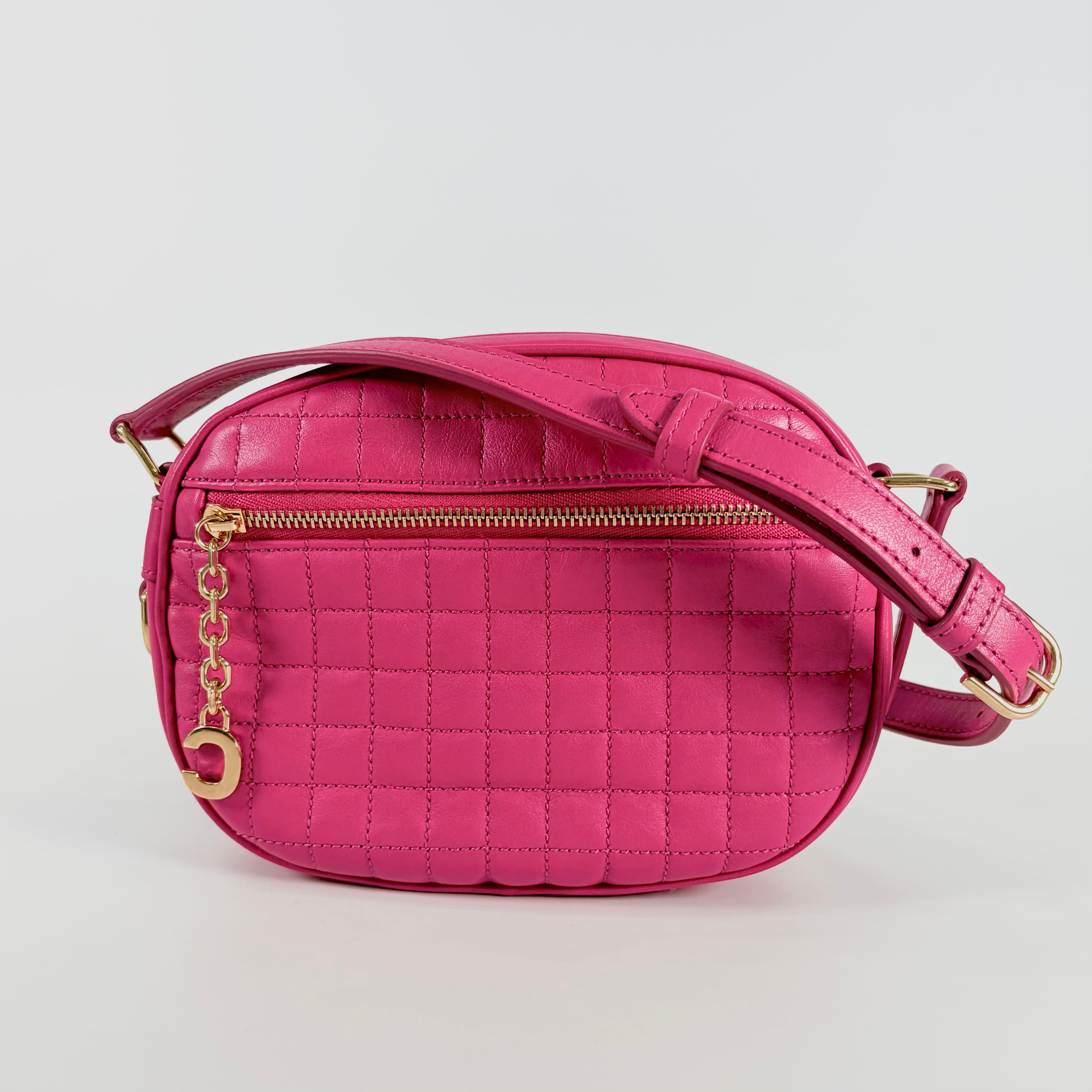 2604 secondhand CELINE Shoulder bag quilting leather pink