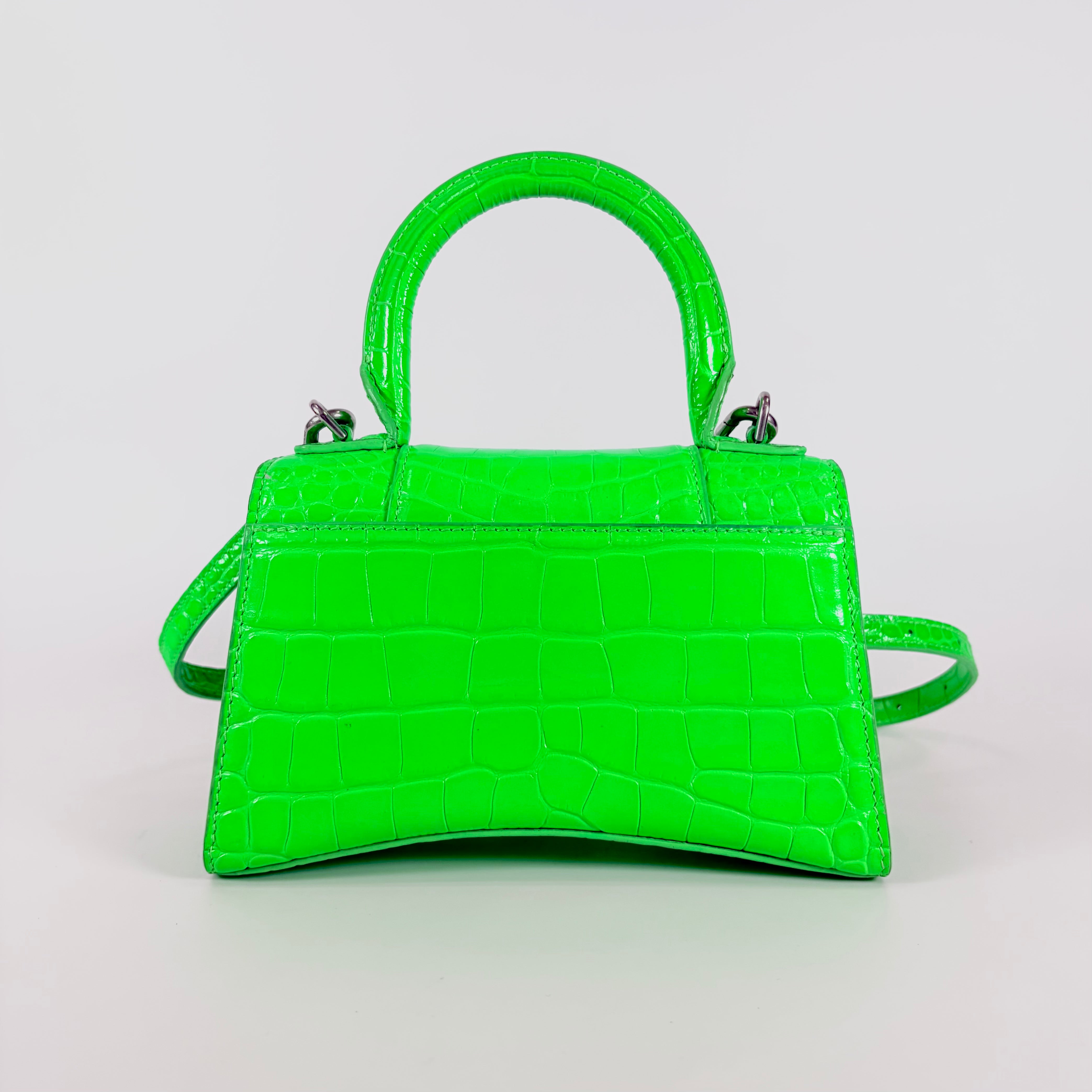 2604 secondhand BALENCIAGA Hourglass XS 2way Shoulder bag green