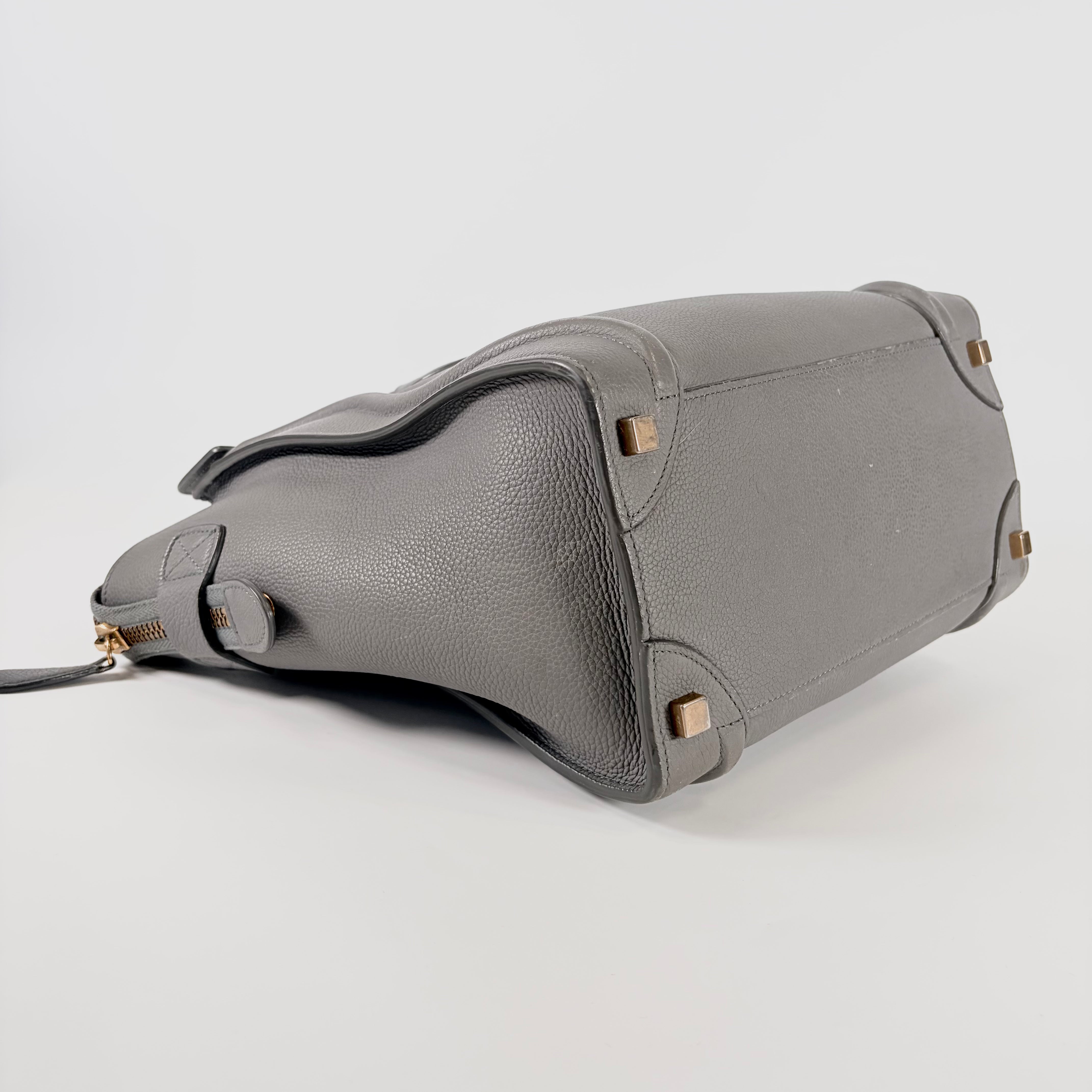 2606 secondhand CELINE leather Shoulder bag gray