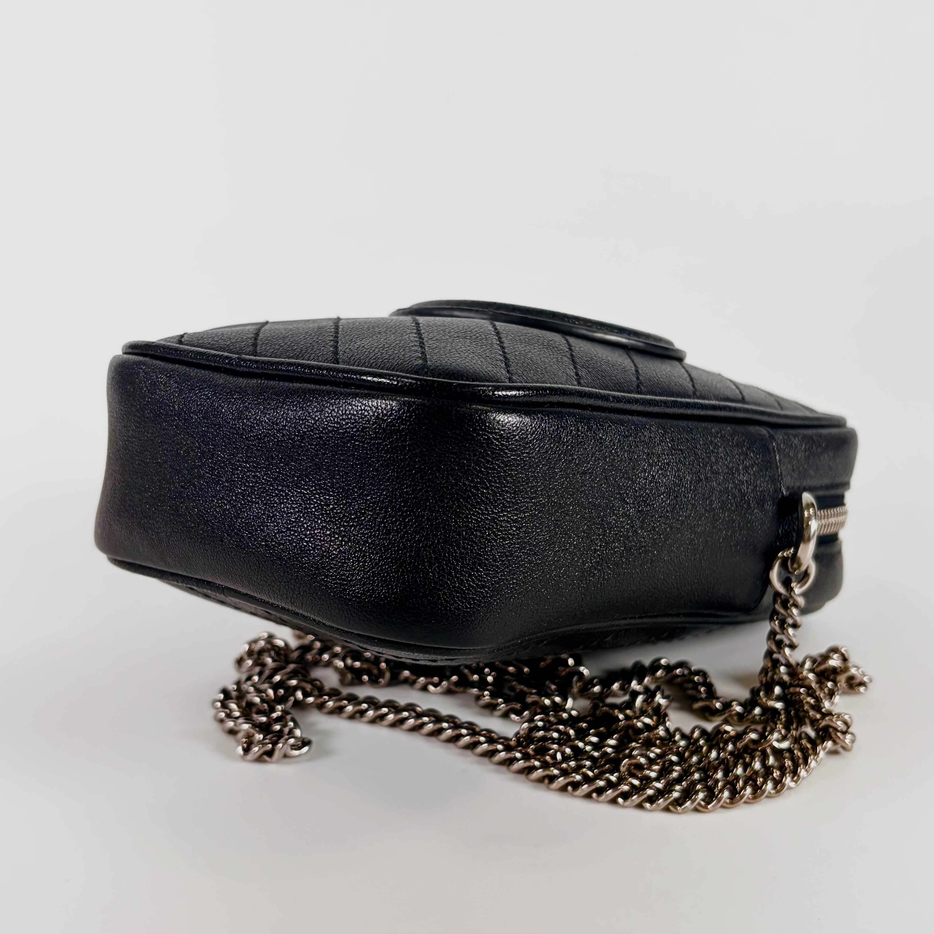 2605 secondhand GUCCI brand bag 760315 leather Blondie mini chain black