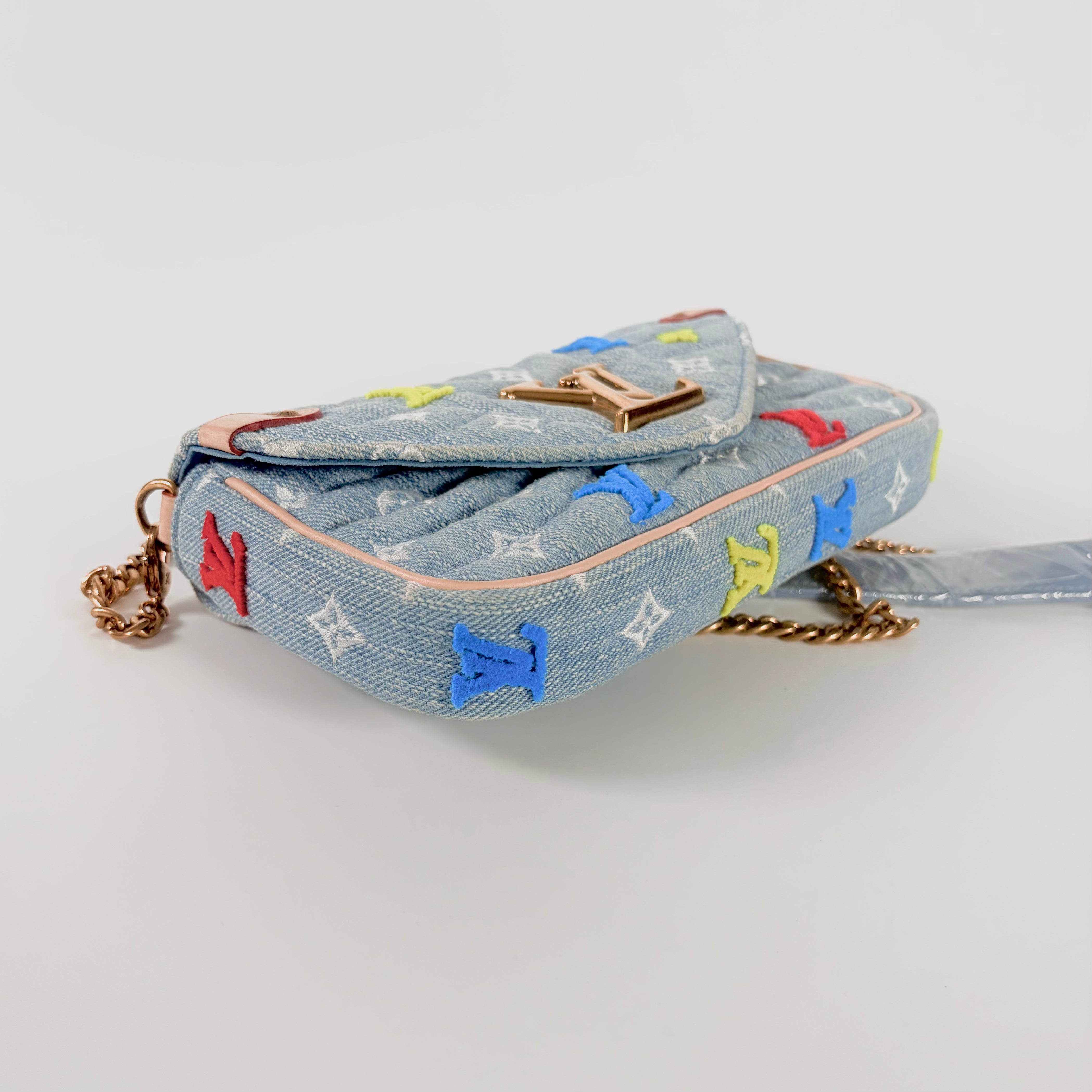 2605 secondhand LV New Wave M67531 denim Pochette chain Multicolor TJ1179 shoulder strap