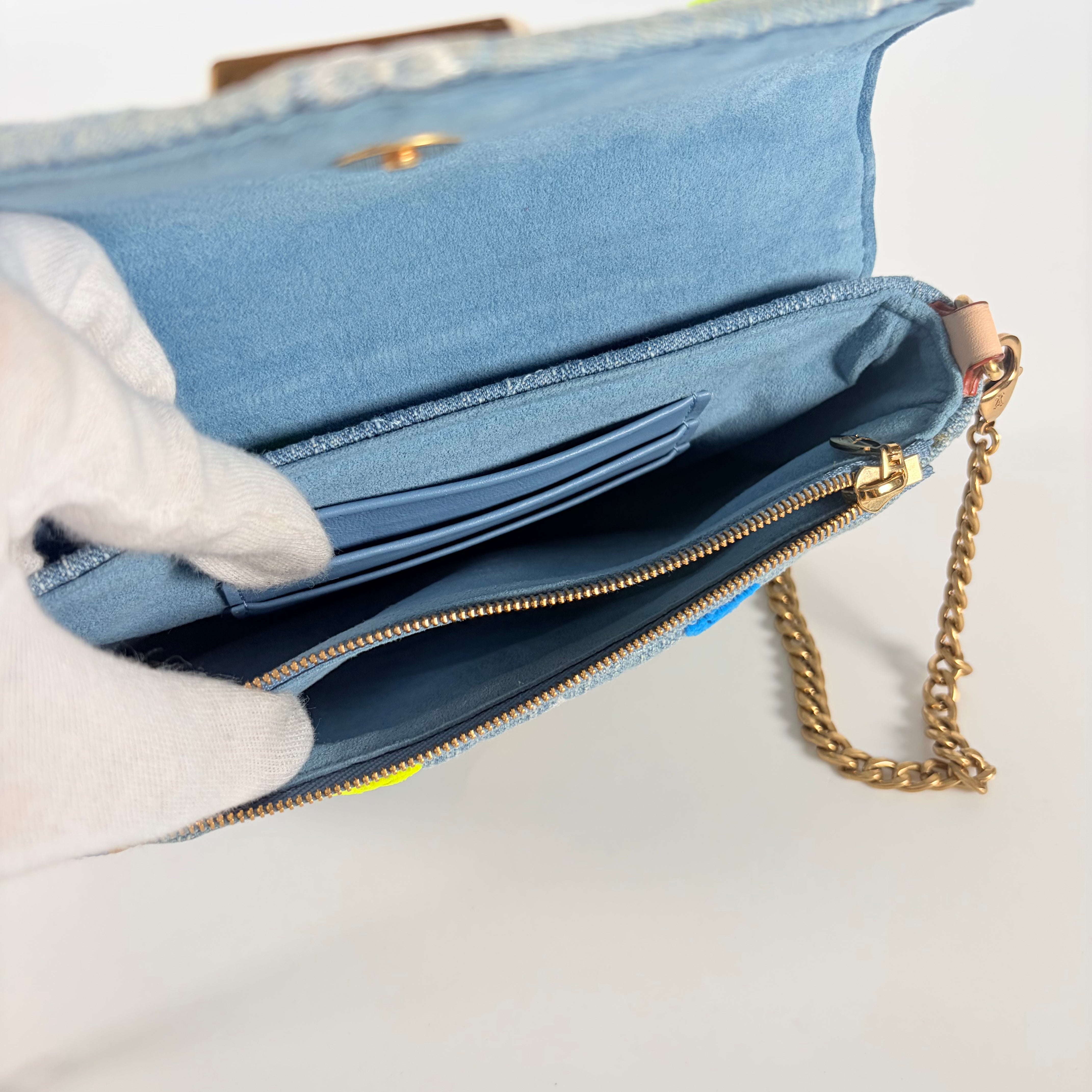 2605 secondhand LV New Wave M67531 denim Pochette chain Multicolor TJ1179 shoulder strap