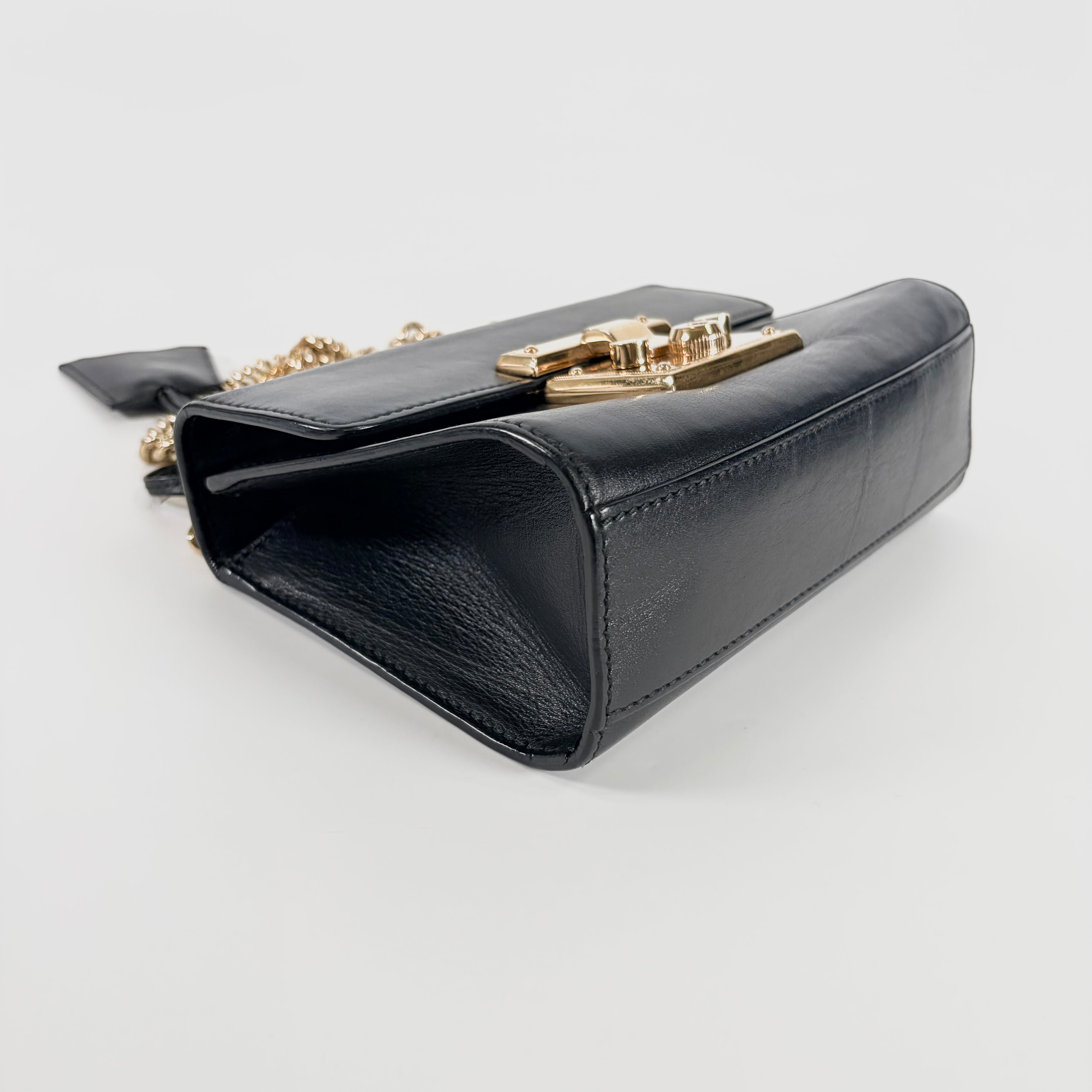 2604 secondhand GUCCI Padlock leather shoulder black