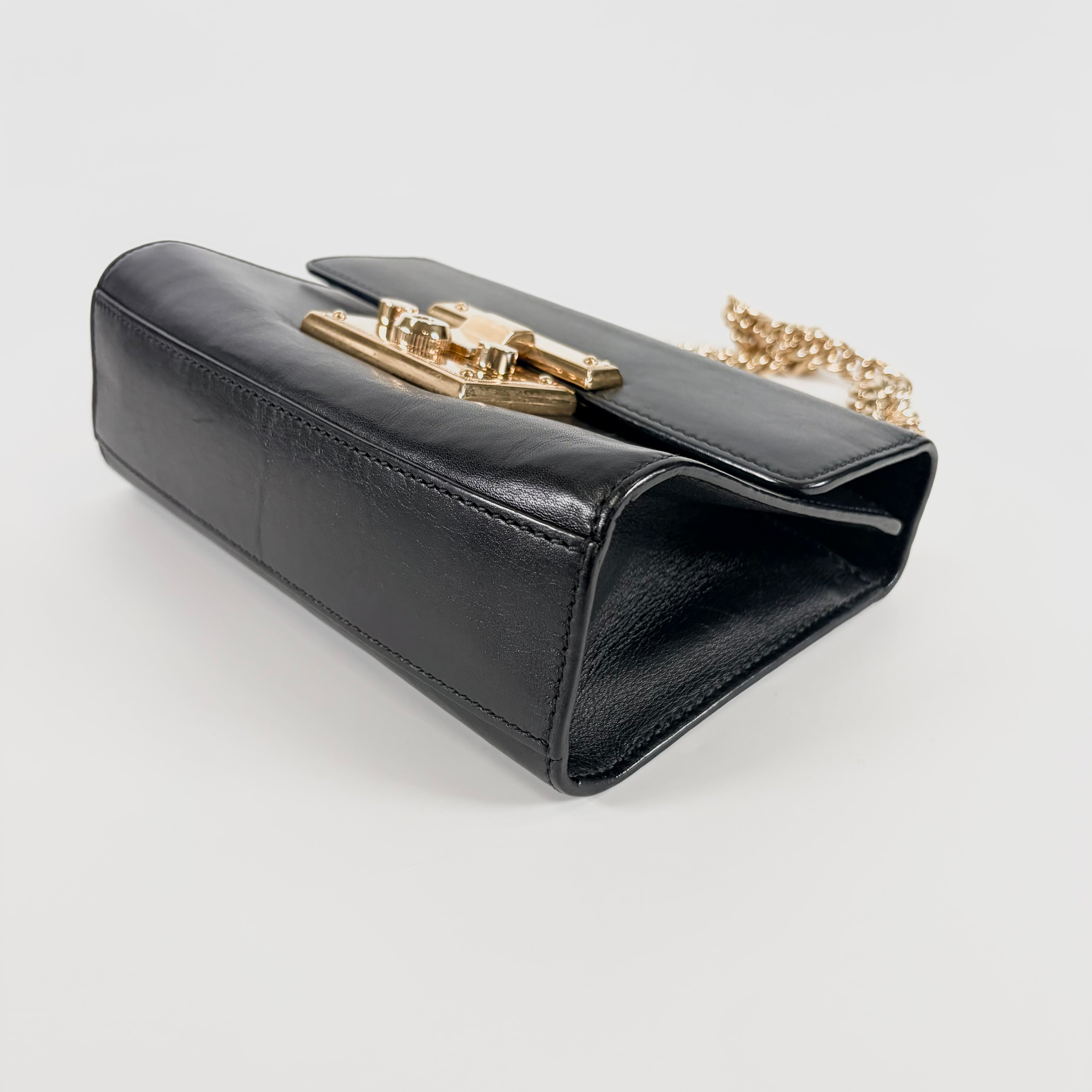 2604 secondhand GUCCI Padlock leather shoulder black
